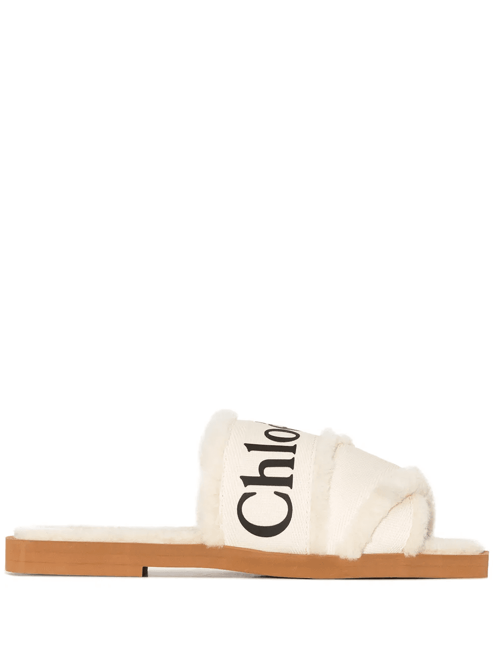 Woody logo-tape flat sandals - Image 1