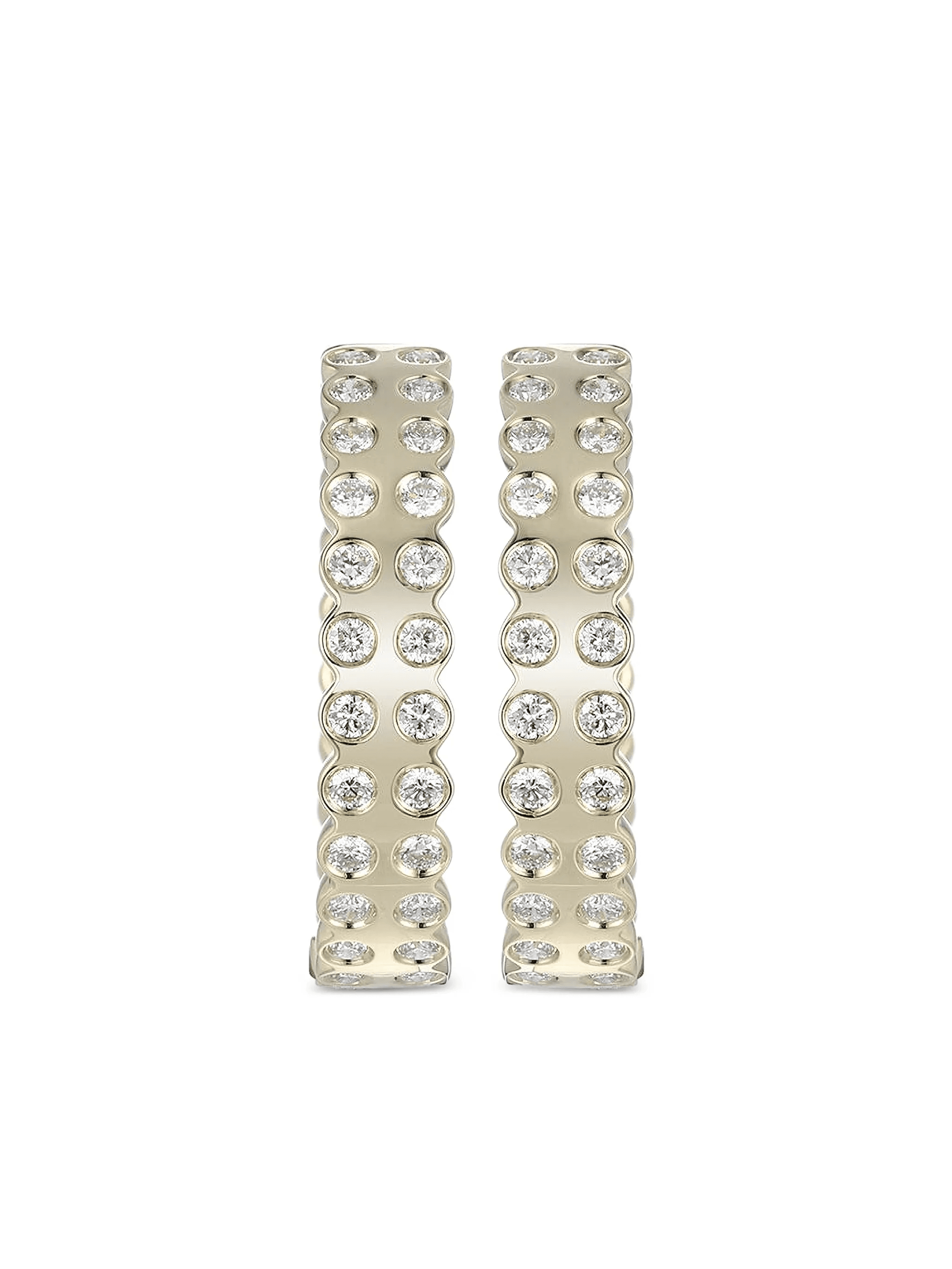 14K yellow gold Leggo diamond hoop earrings - Image 1
