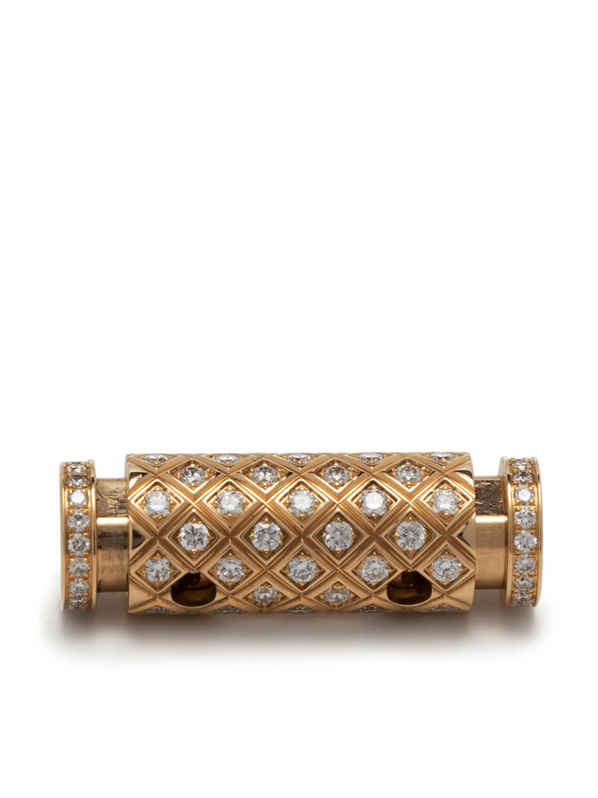 18kt rose gold semi diamond pave Latch pendant - Image 1