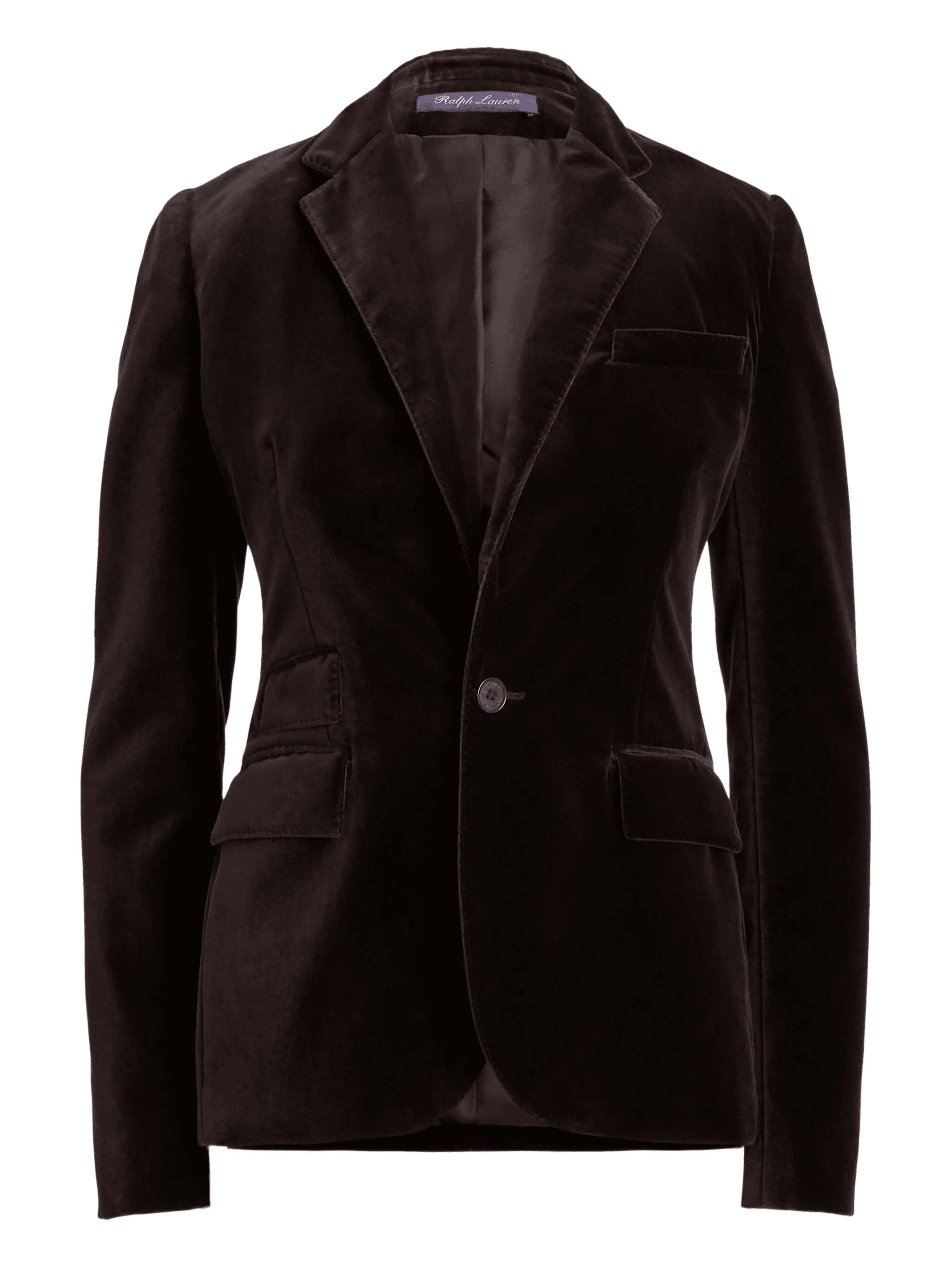 ruffle-detail velvet blazer - Image 1