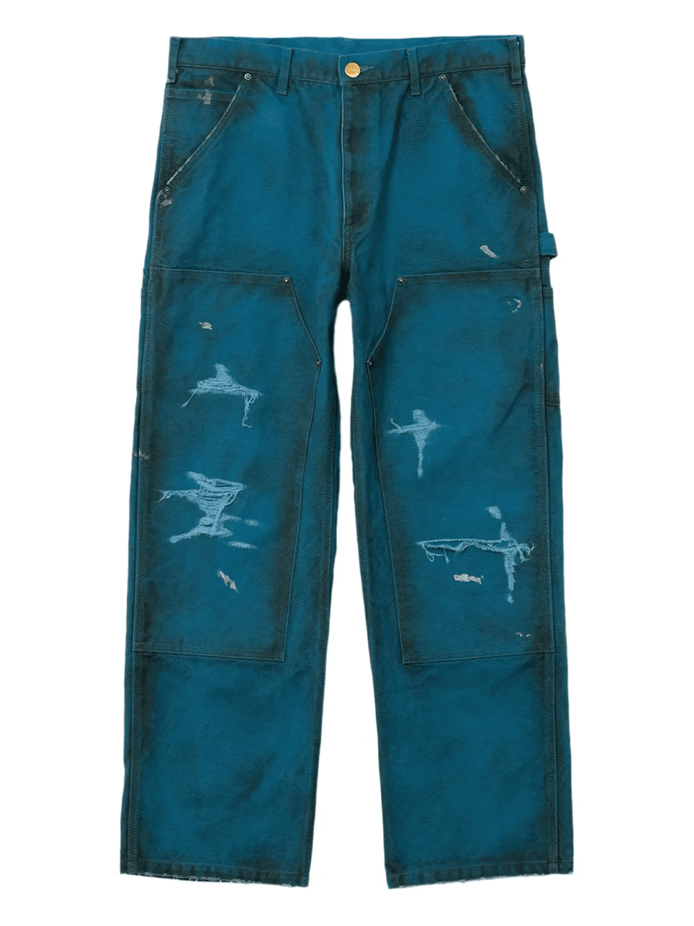 distressed cotton trousers - Image 1