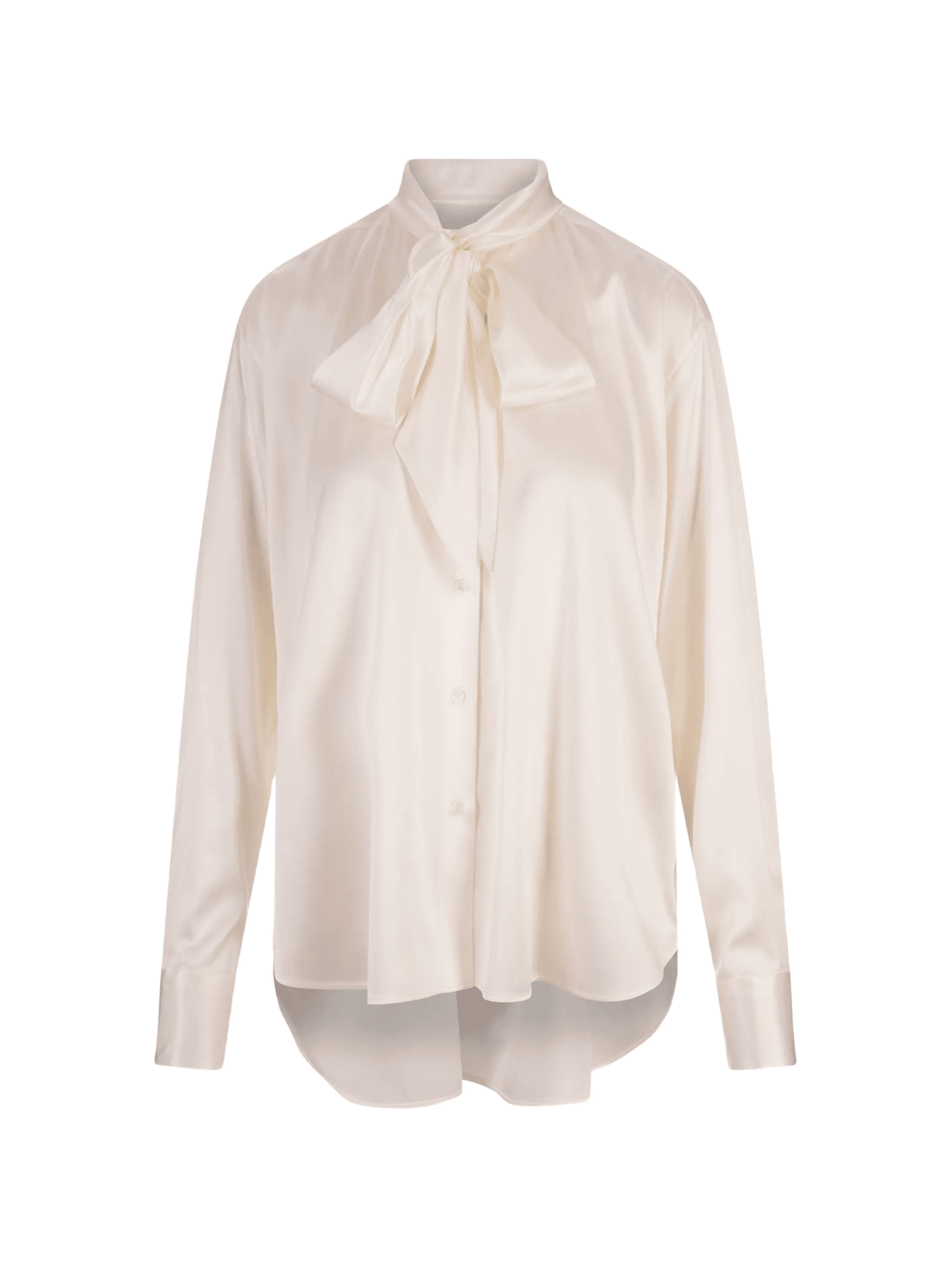 neck bow satin shirt - Image 1