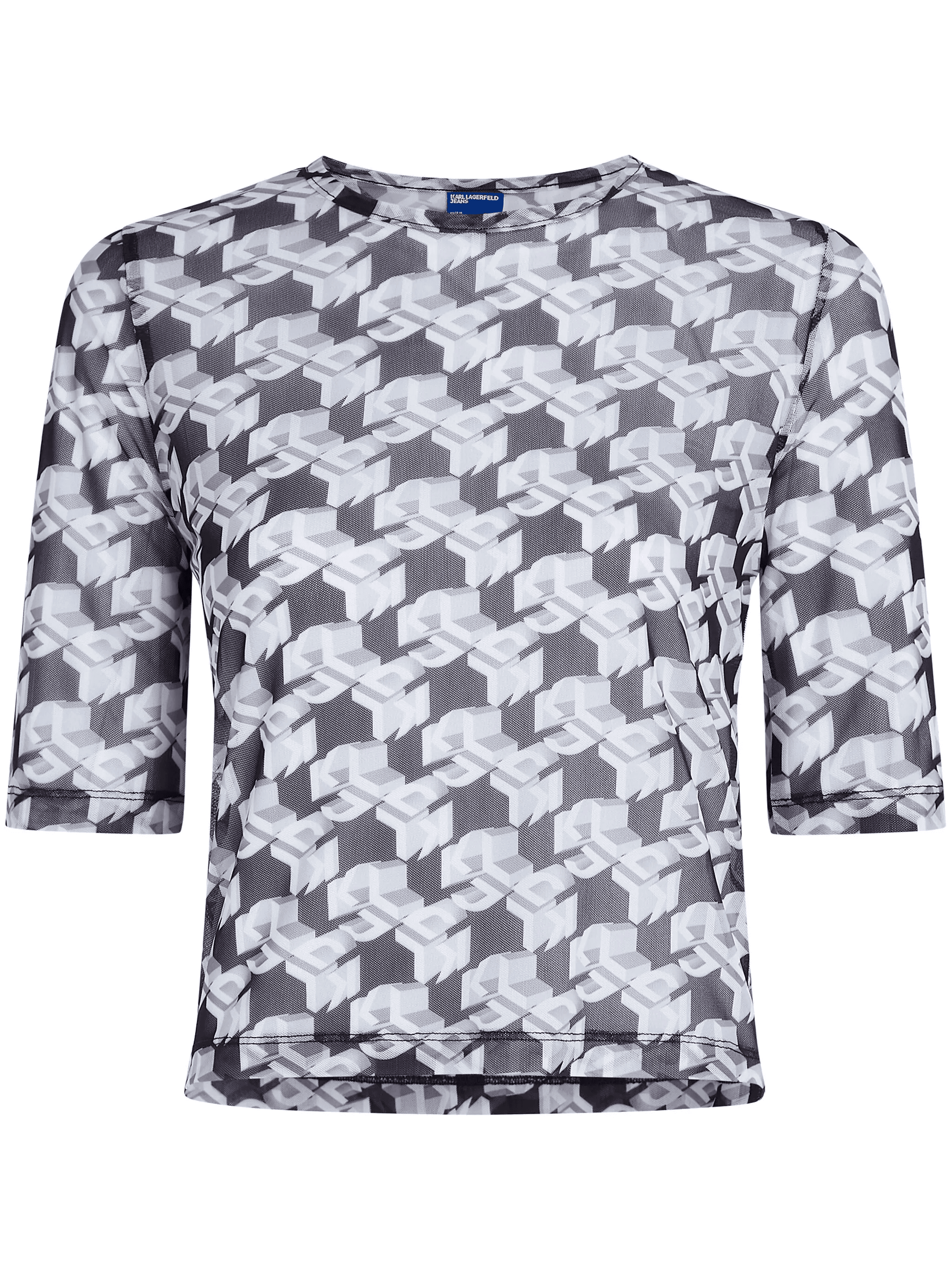 monogram-print sheer T-shirt - Image 1