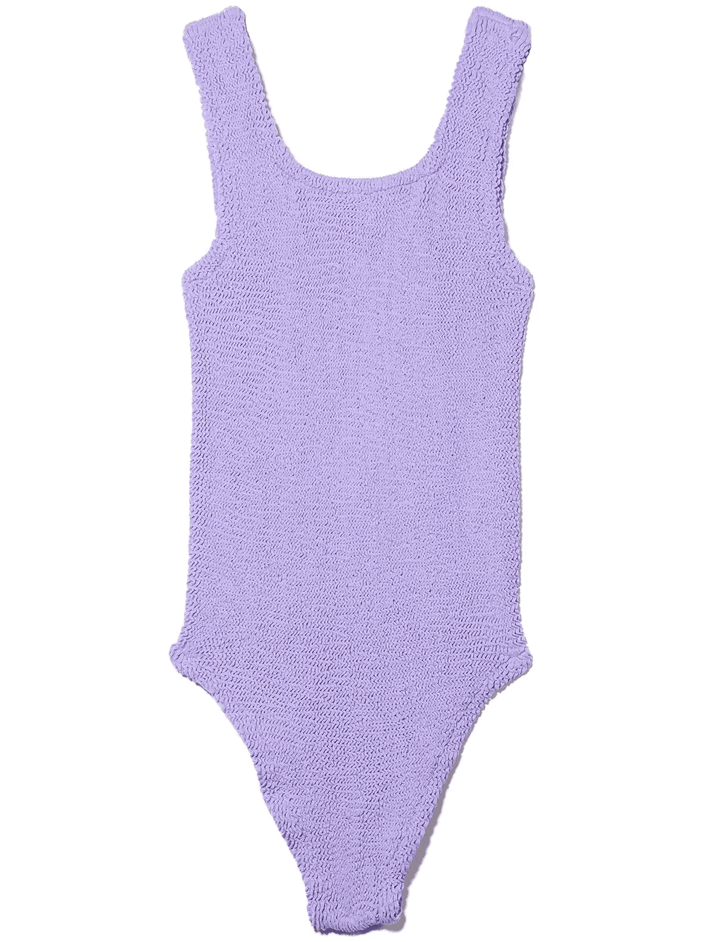 Classic seersucker round-neck swimsuit - Image 1