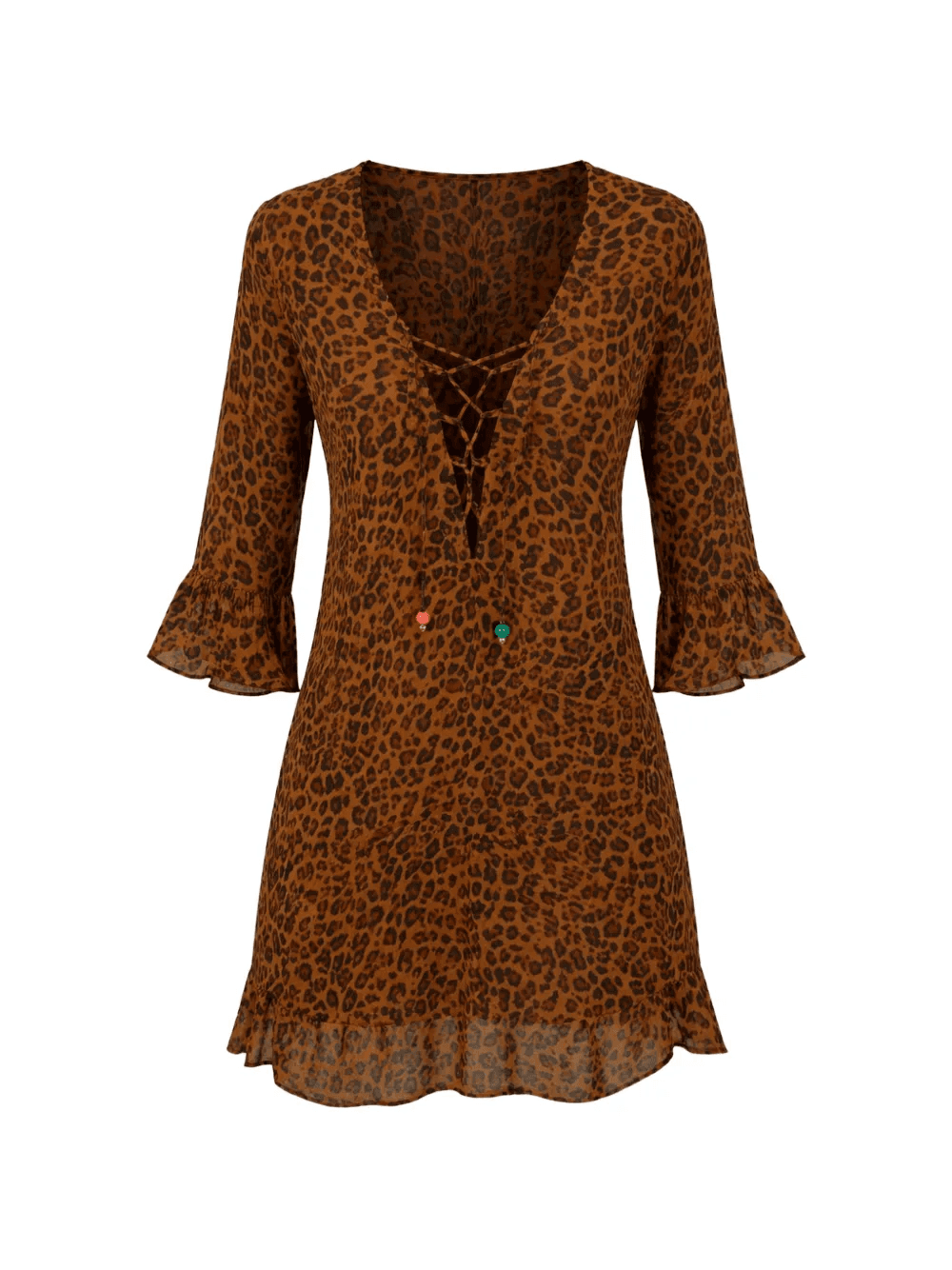 Hoala Serevoil leopard-print ruffled beach dress - Image 1