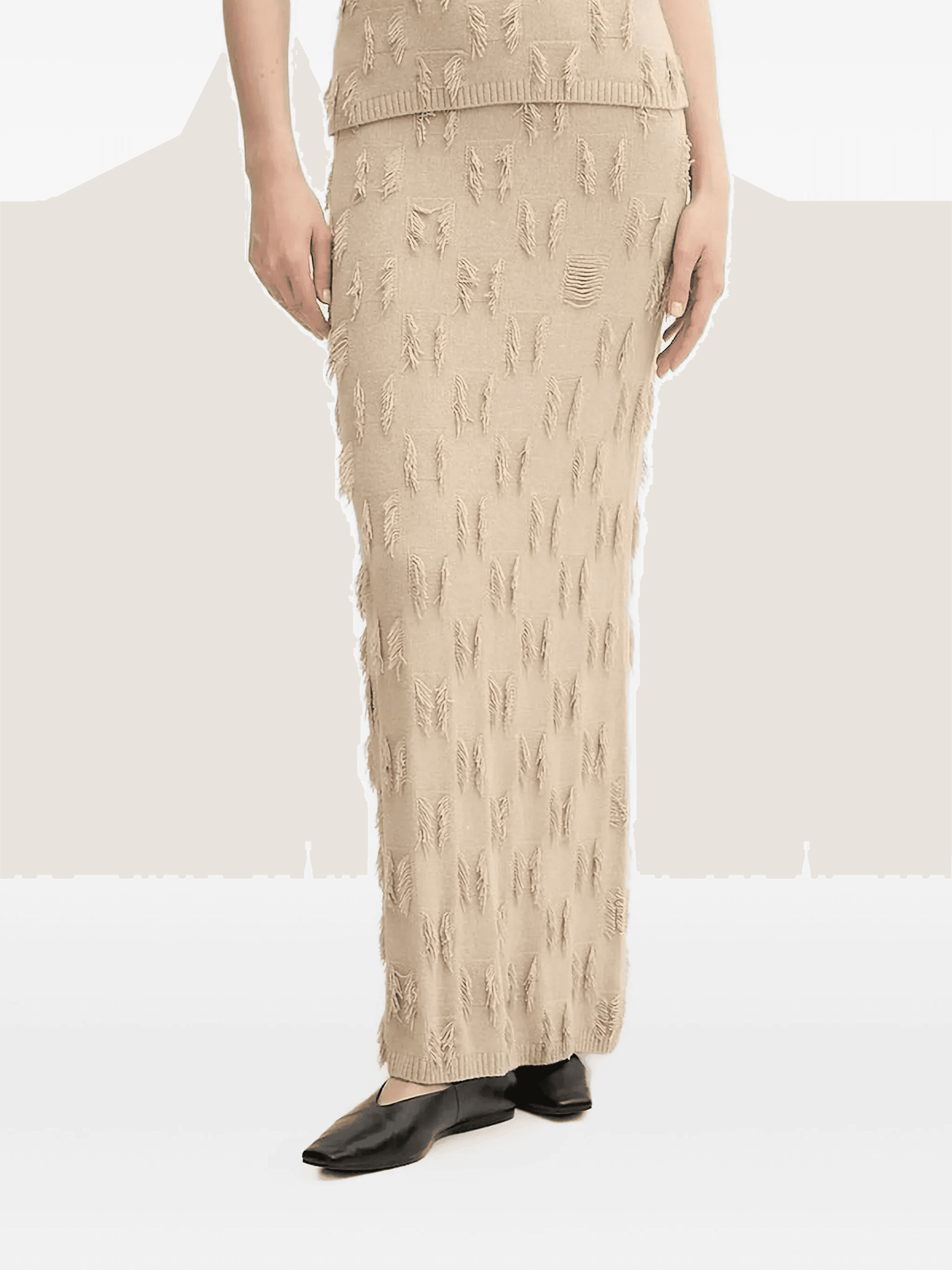 fringe-detail knit skirt - Image 1