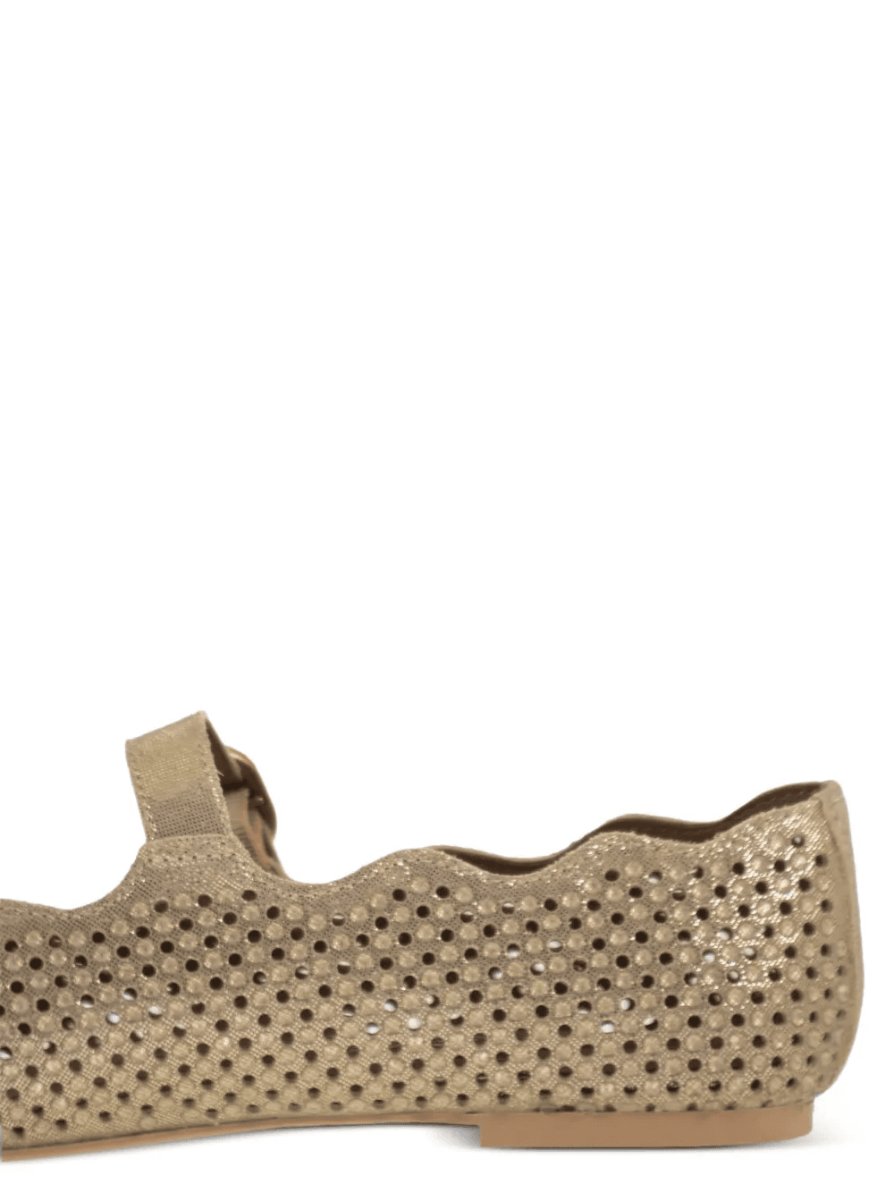 perforated buckle leather ballet flats - Image 1
