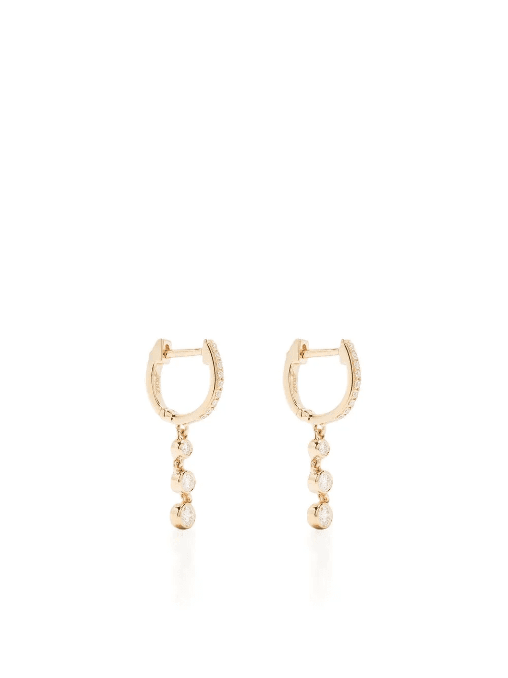 14kt yellow gold diamond huggie earring - Image 1