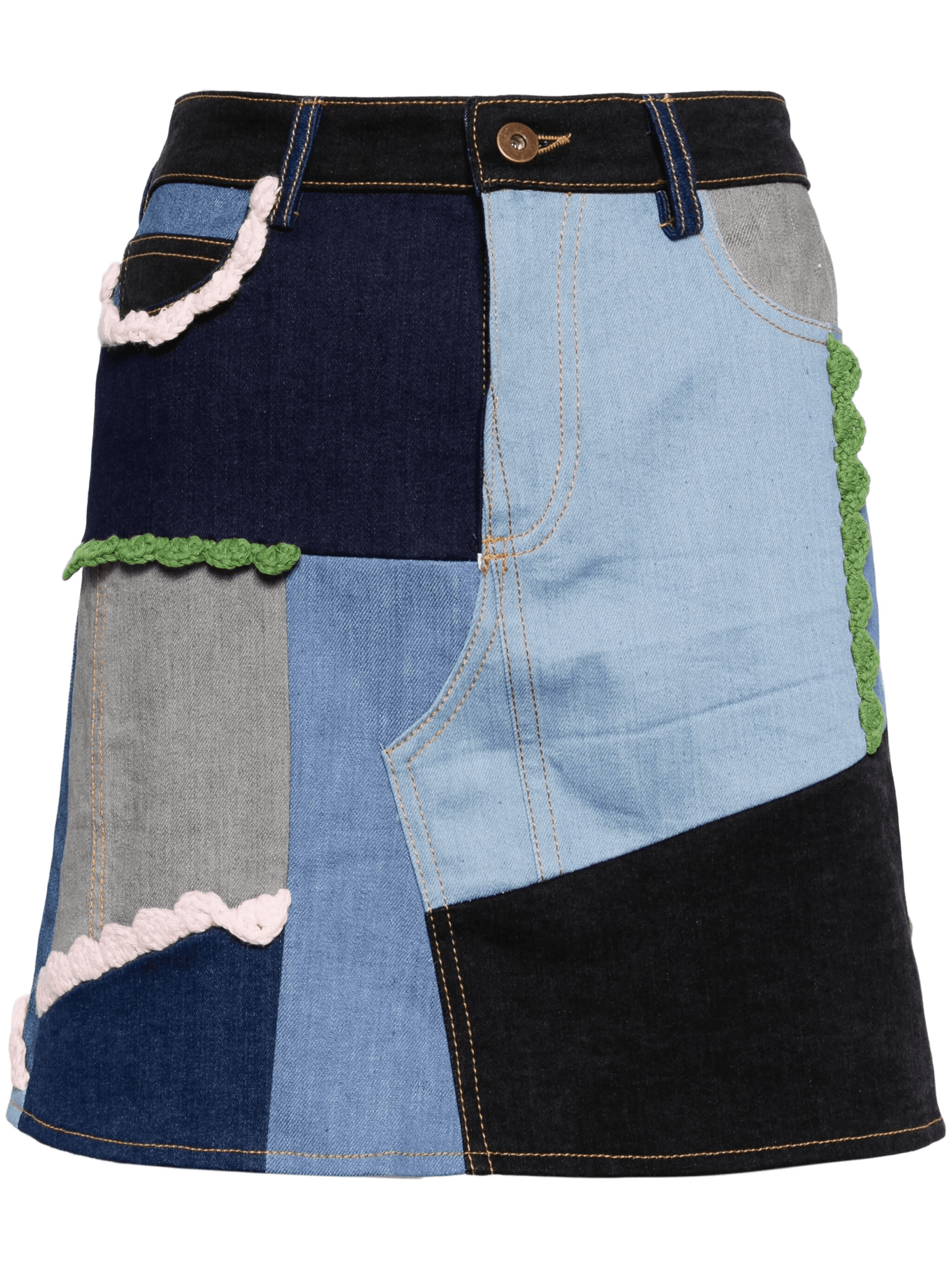 patchwork denim miniskirt - Image 1
