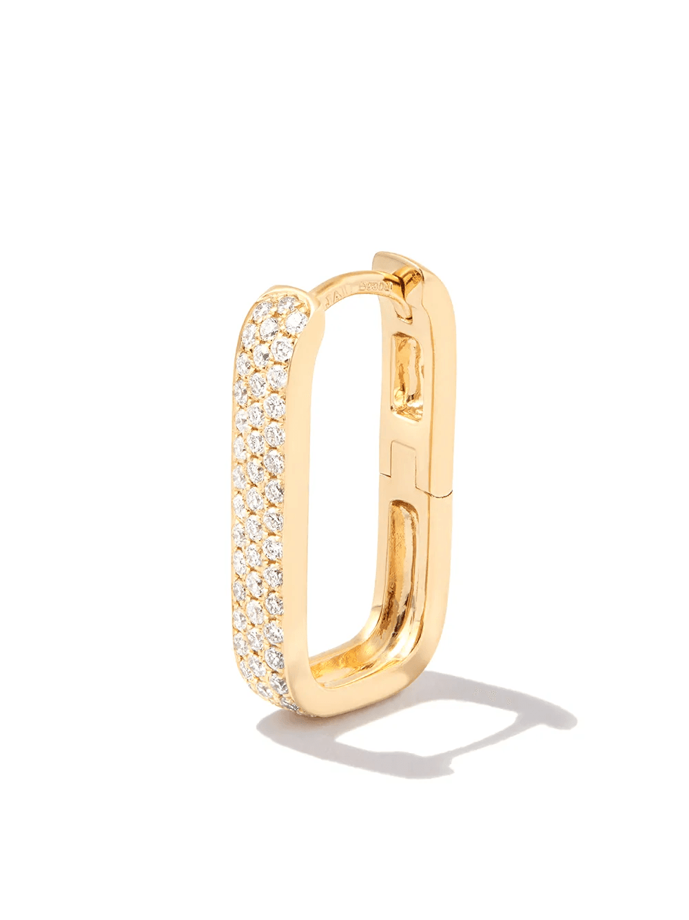 14kt yellow gold Mini Rectangle diamond earring - Image 1