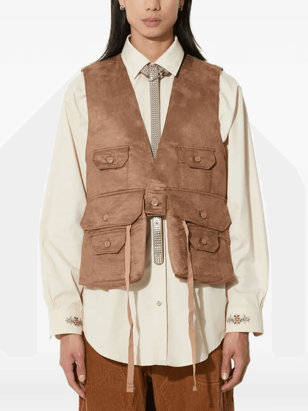 buttoned multi-pocket gilet - Image 1
