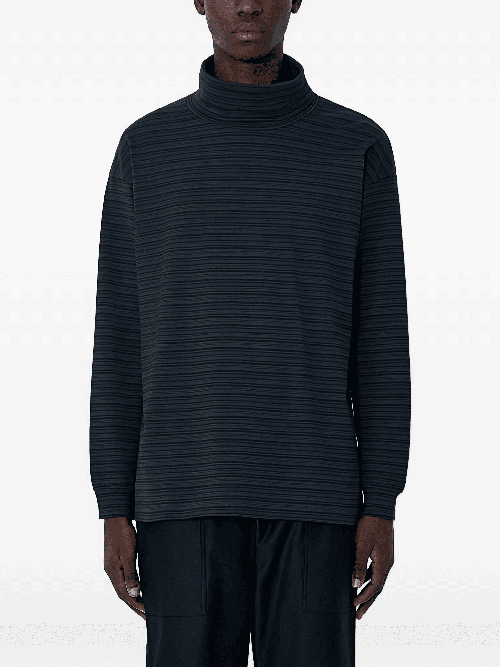 striped turtleneck sweatshirt - Image 1