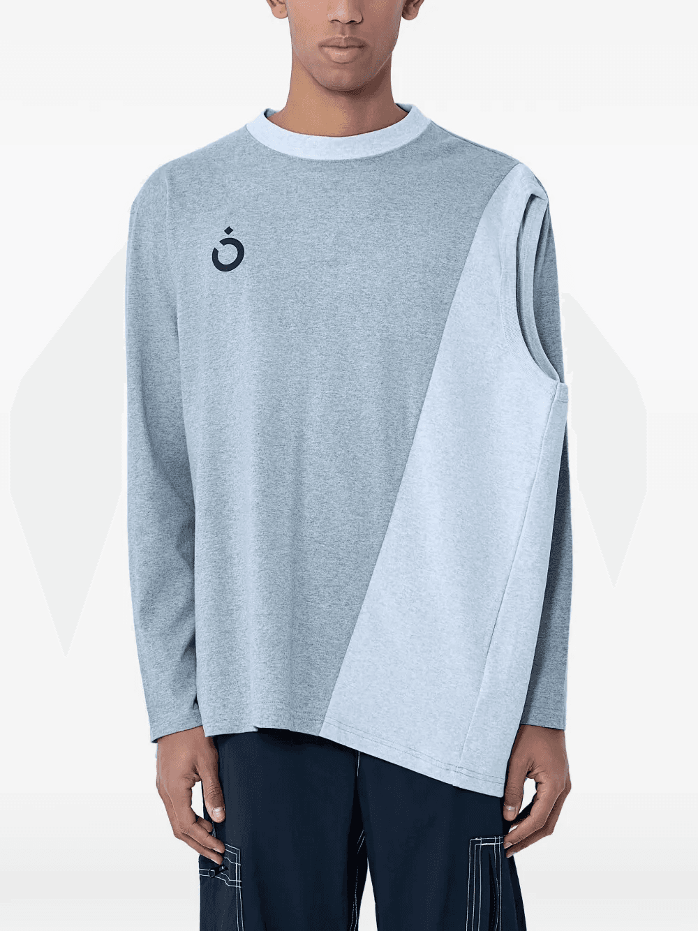 asymmetrical panel T-shirt - Image 1