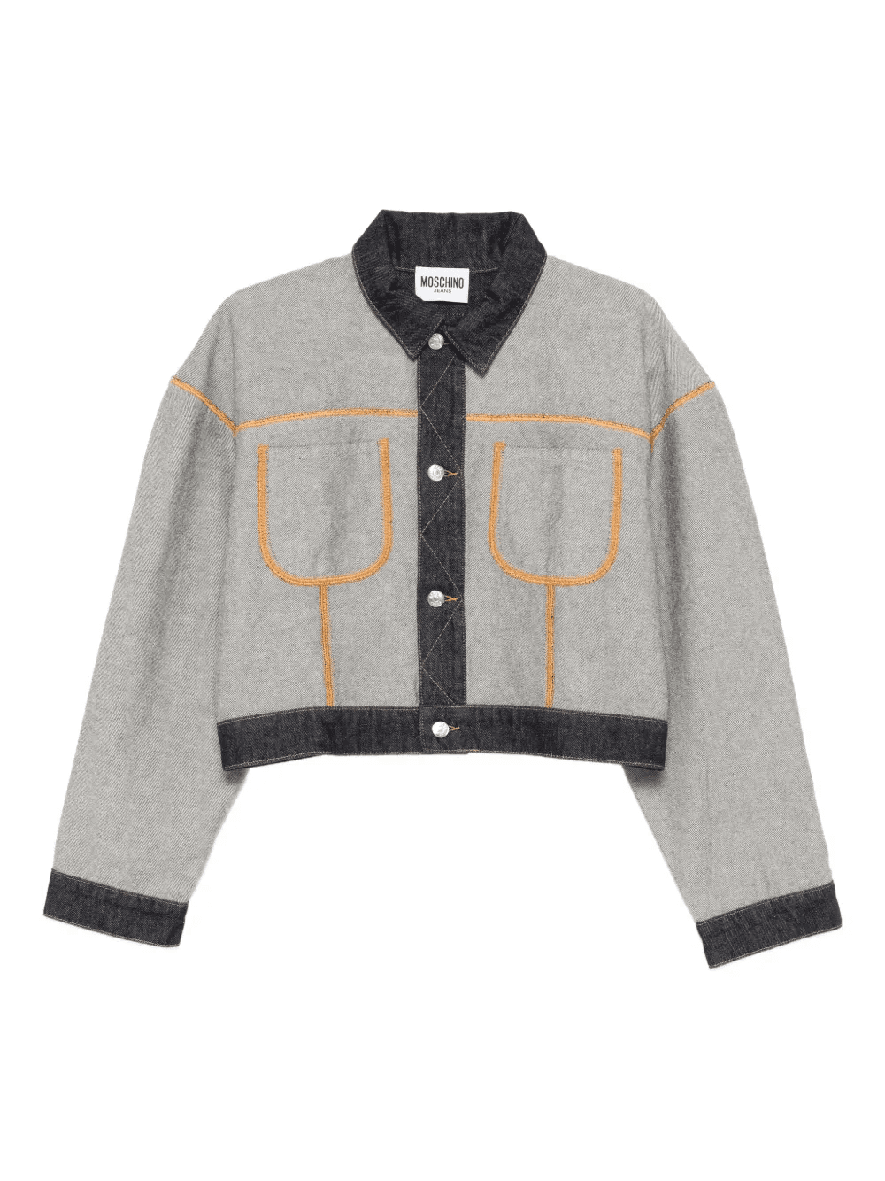 contrast-stitching denim jacket - Image 1