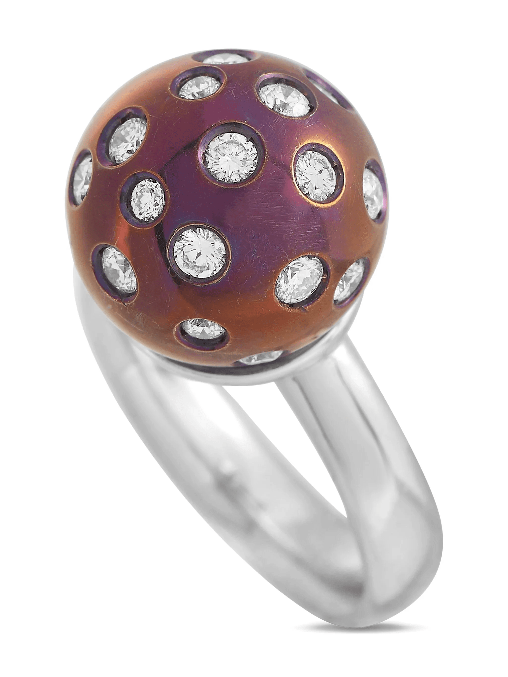 18K white gold Ball diamond ring - Image 1