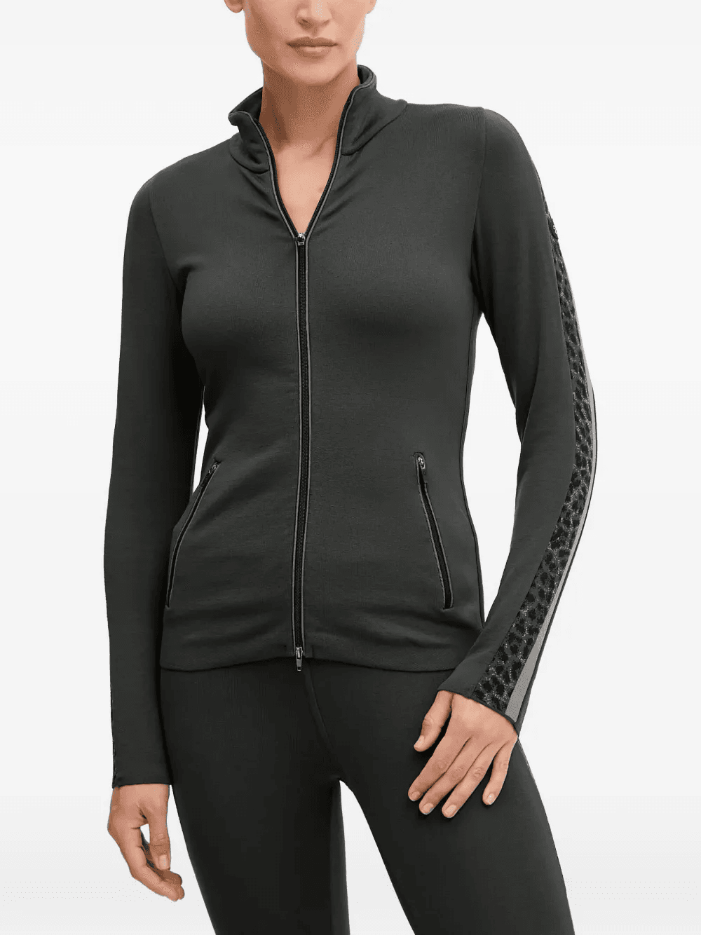zip leopard-stripe ski top - Image 1