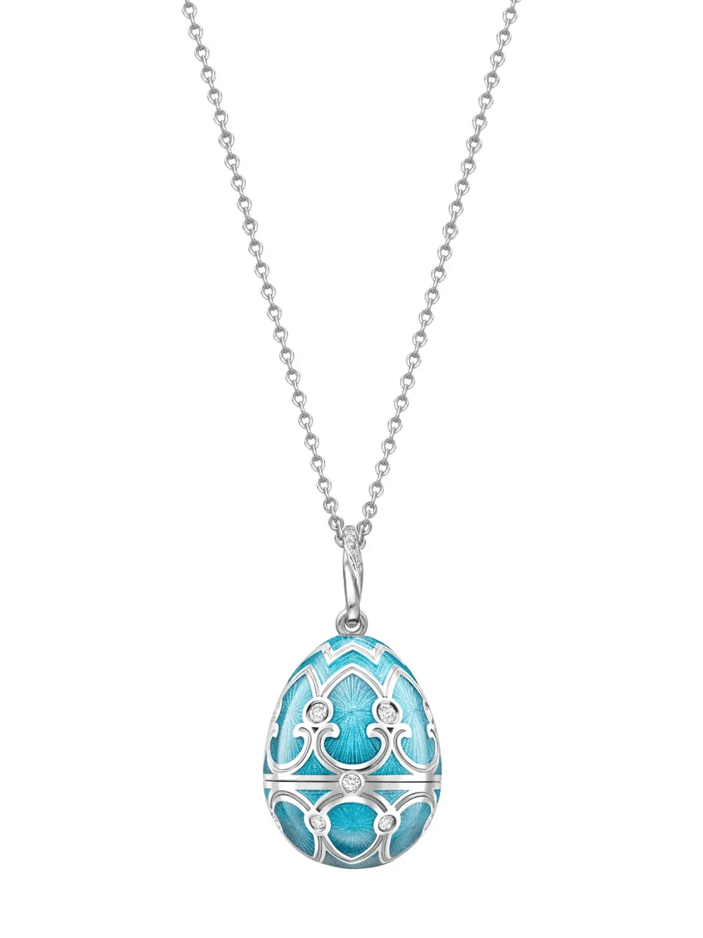 18kt white gold Heritage Snowflake Surprise Locket diamond pendant necklace - Image 1