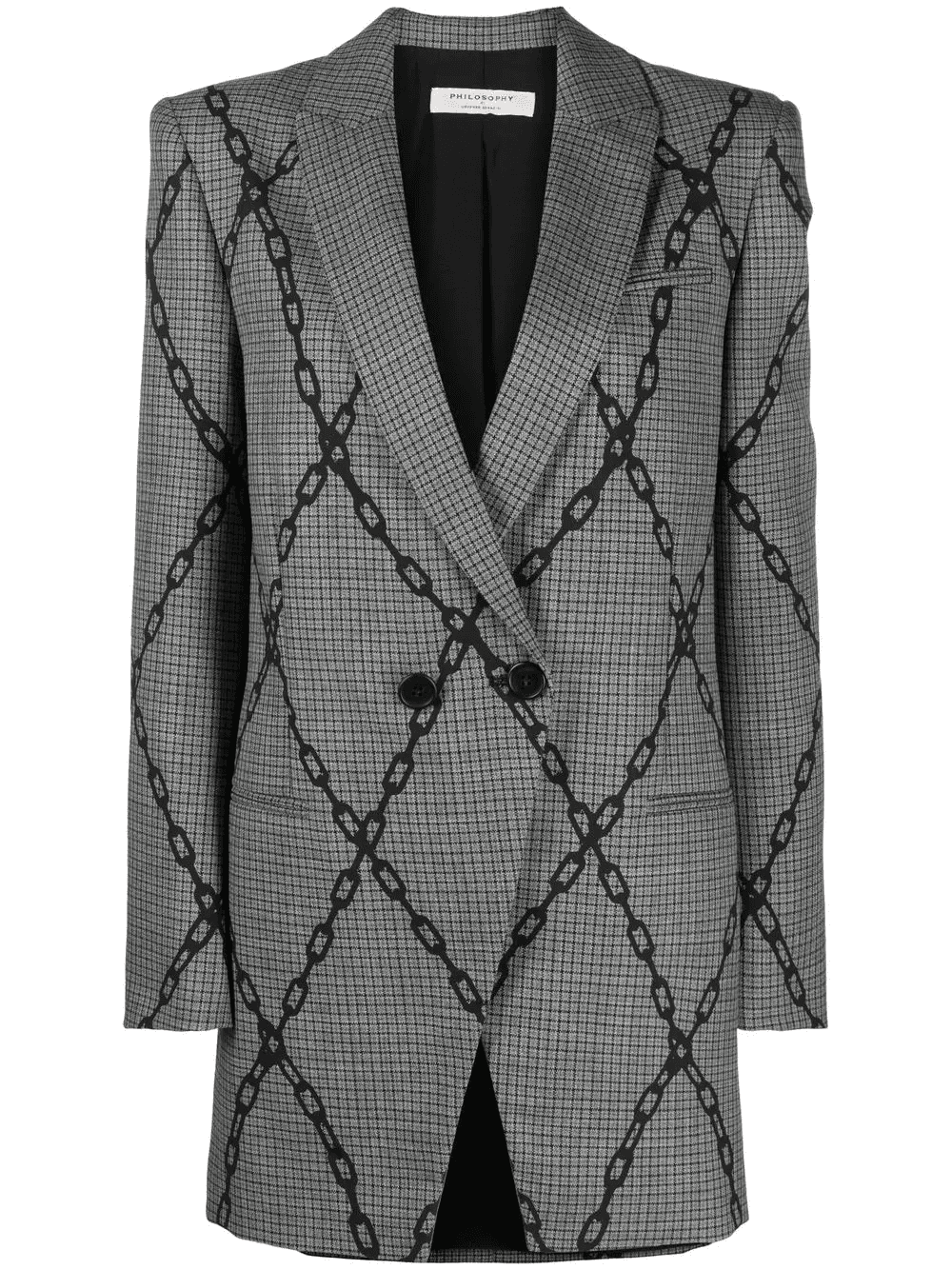 chain-link print blazer - Image 1