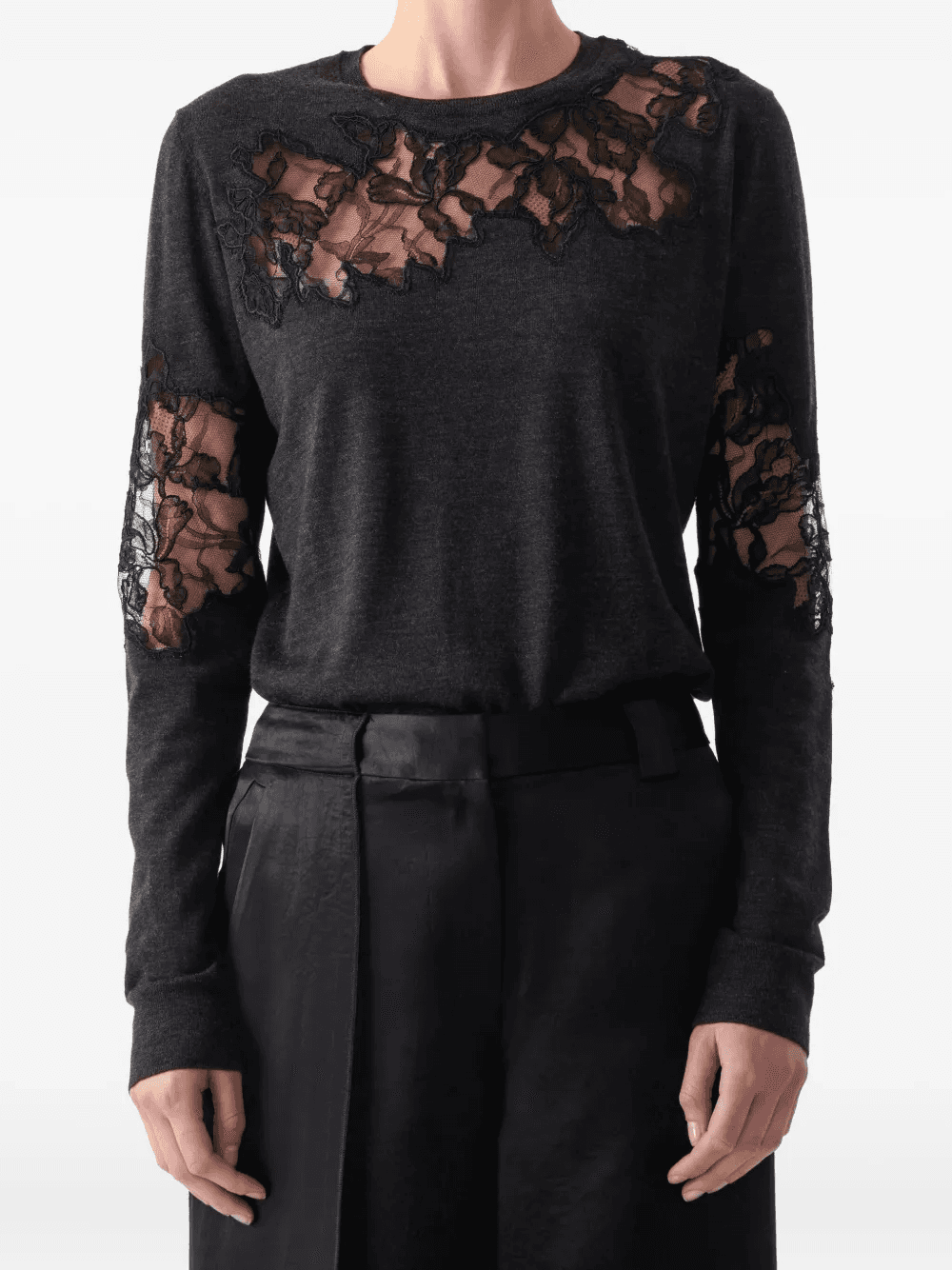 lace-detail T-shirt - Image 1