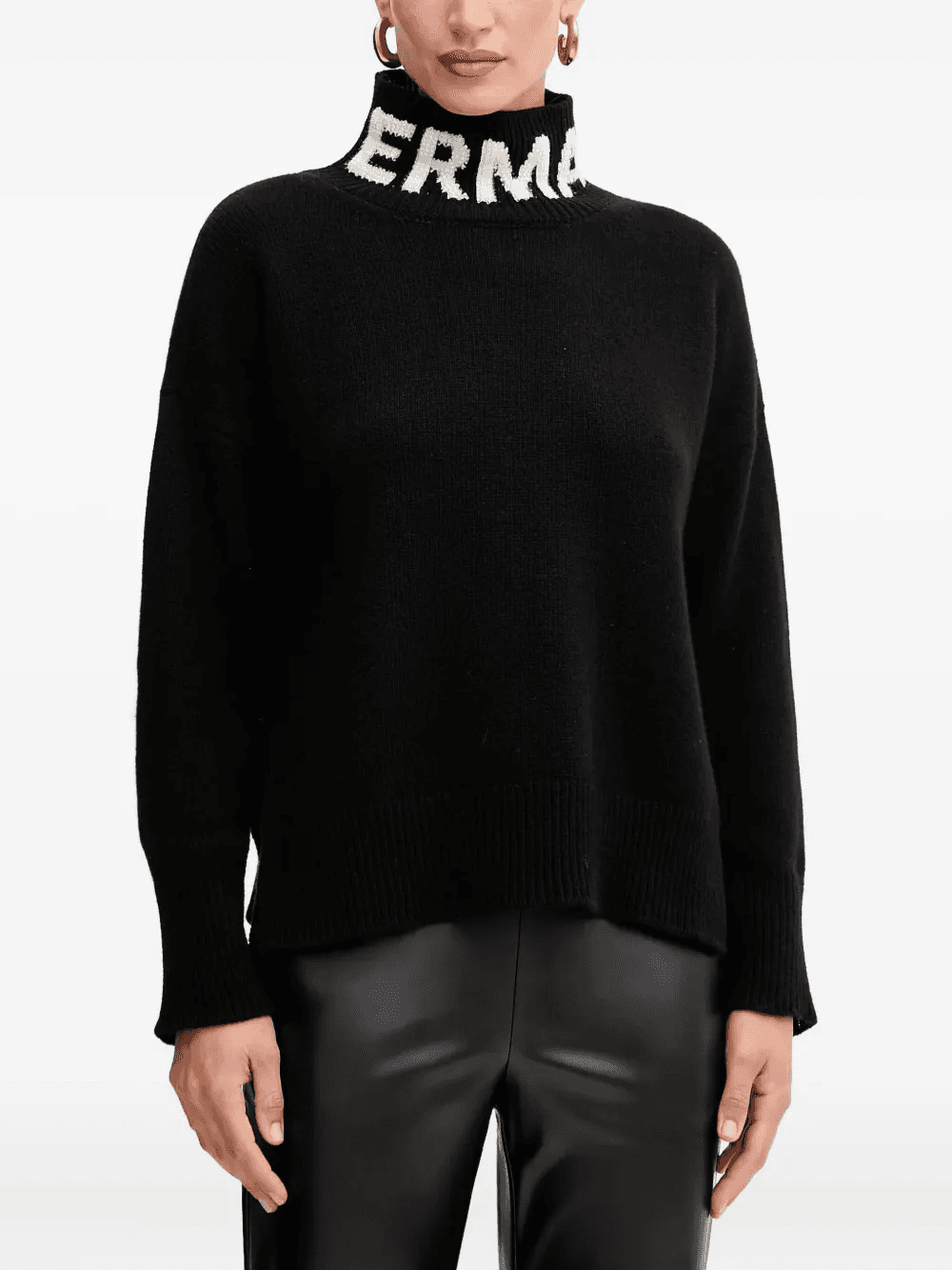 logo-neckline turtleneck sweater - Image 1