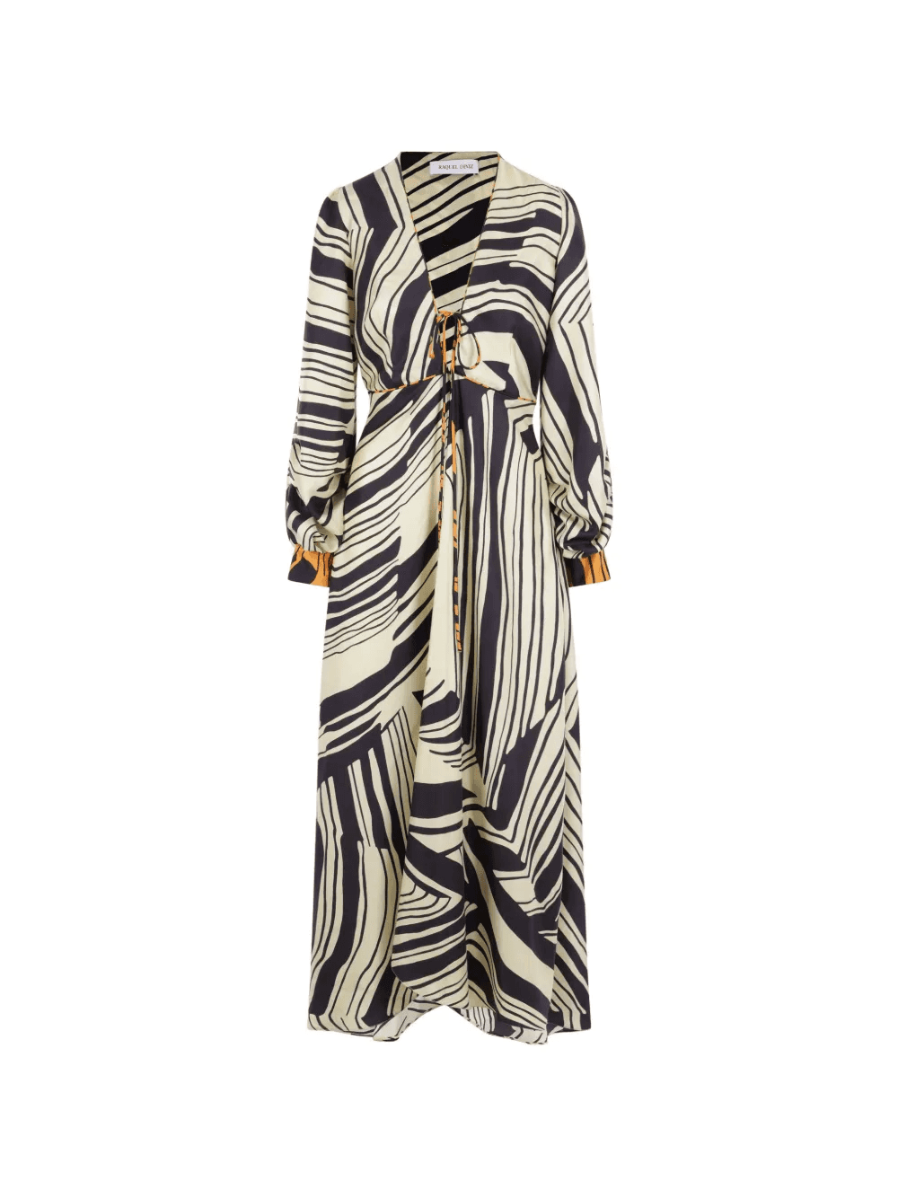 abstract print V-neck dress - Image 1