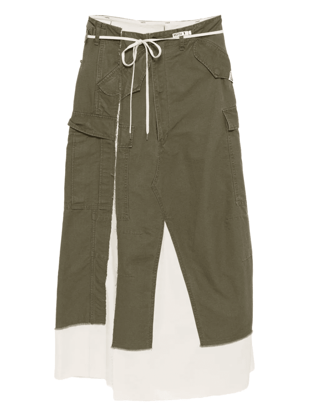 distressed cotton cargo skirt - Image 1