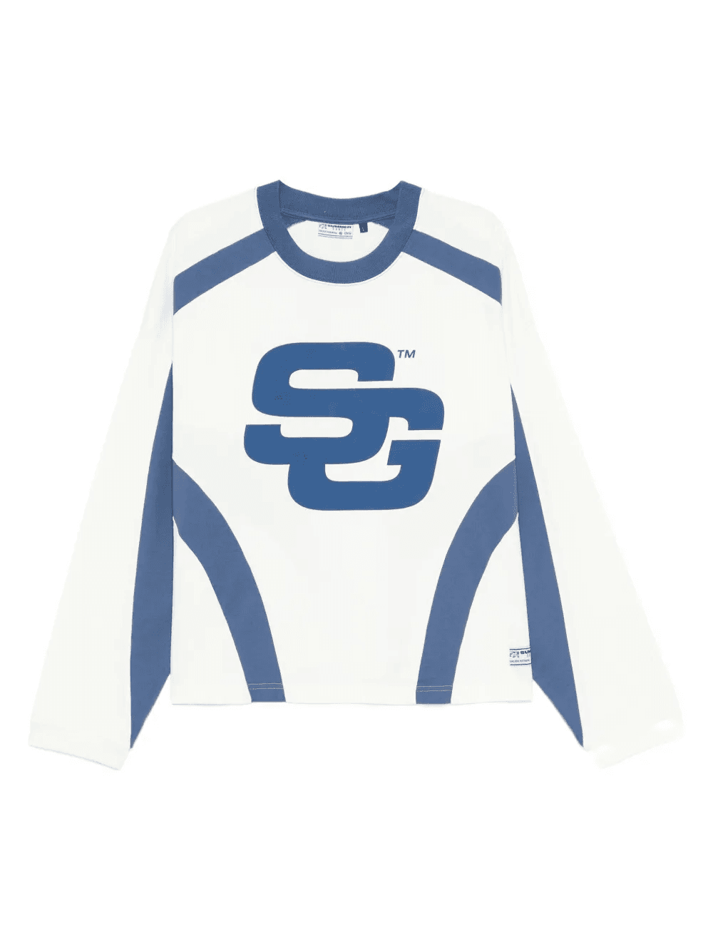 logo-print panelled T-shirt - Image 1