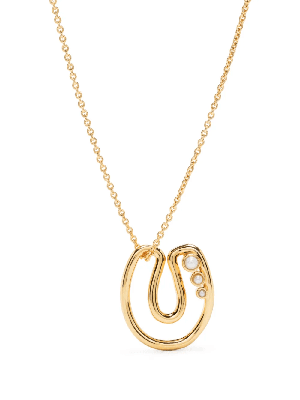 U-letter pendant chain-link necklace - Image 1
