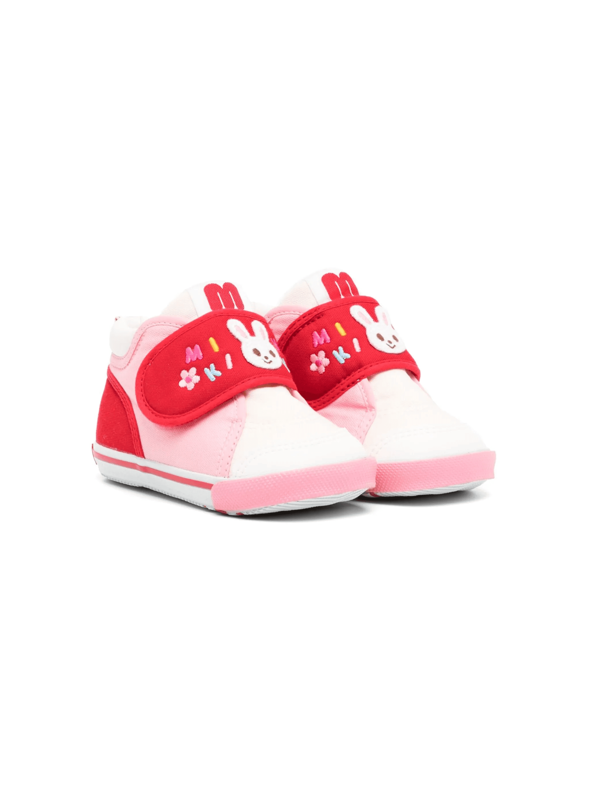 embroidered-logo touch-strap sneakers - Image 1