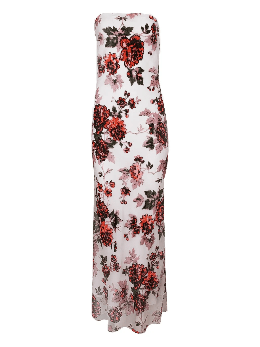 floral-print strapless gown - Image 1