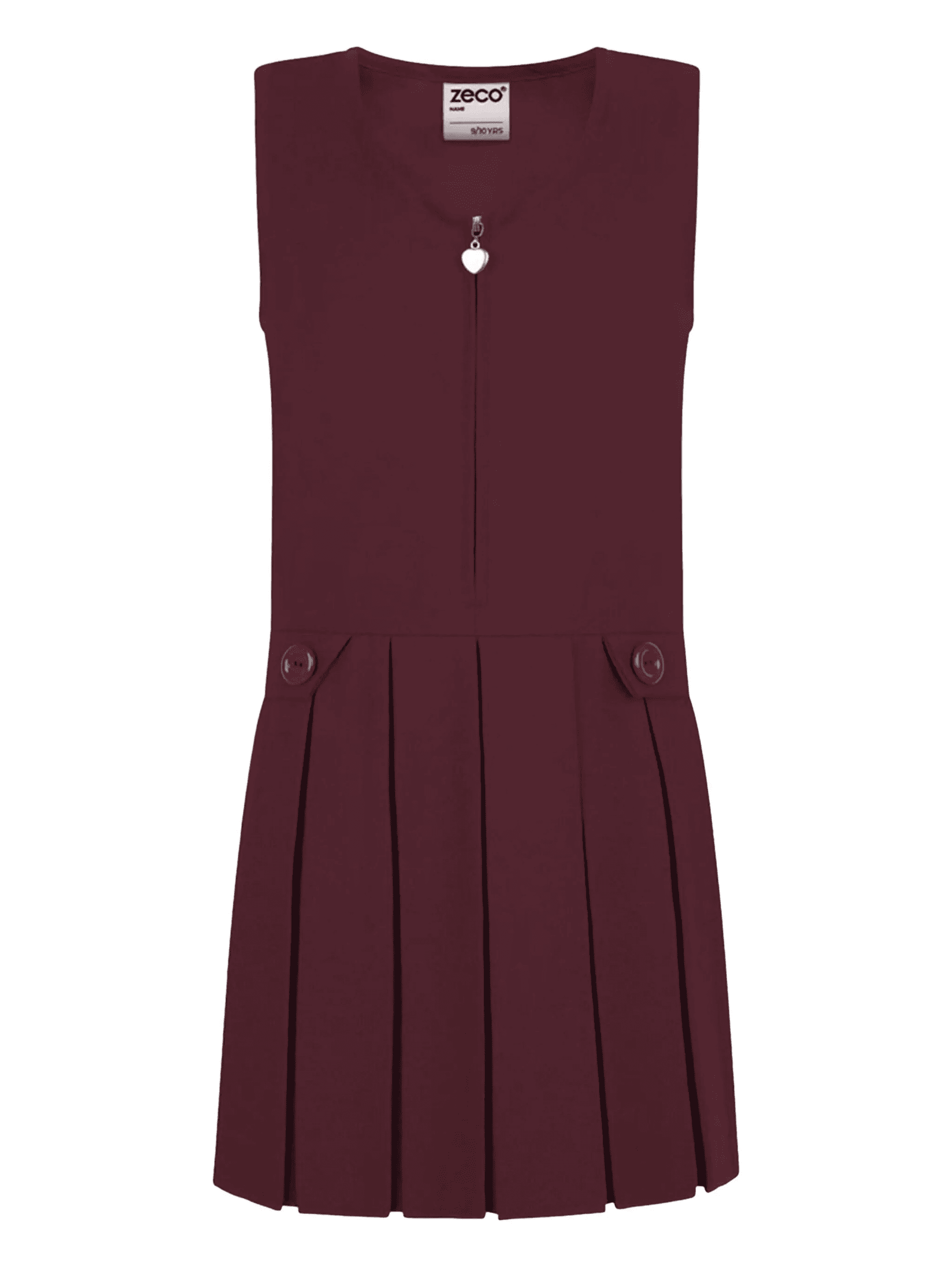 Pinafore pleated zip-front dress - Image 1