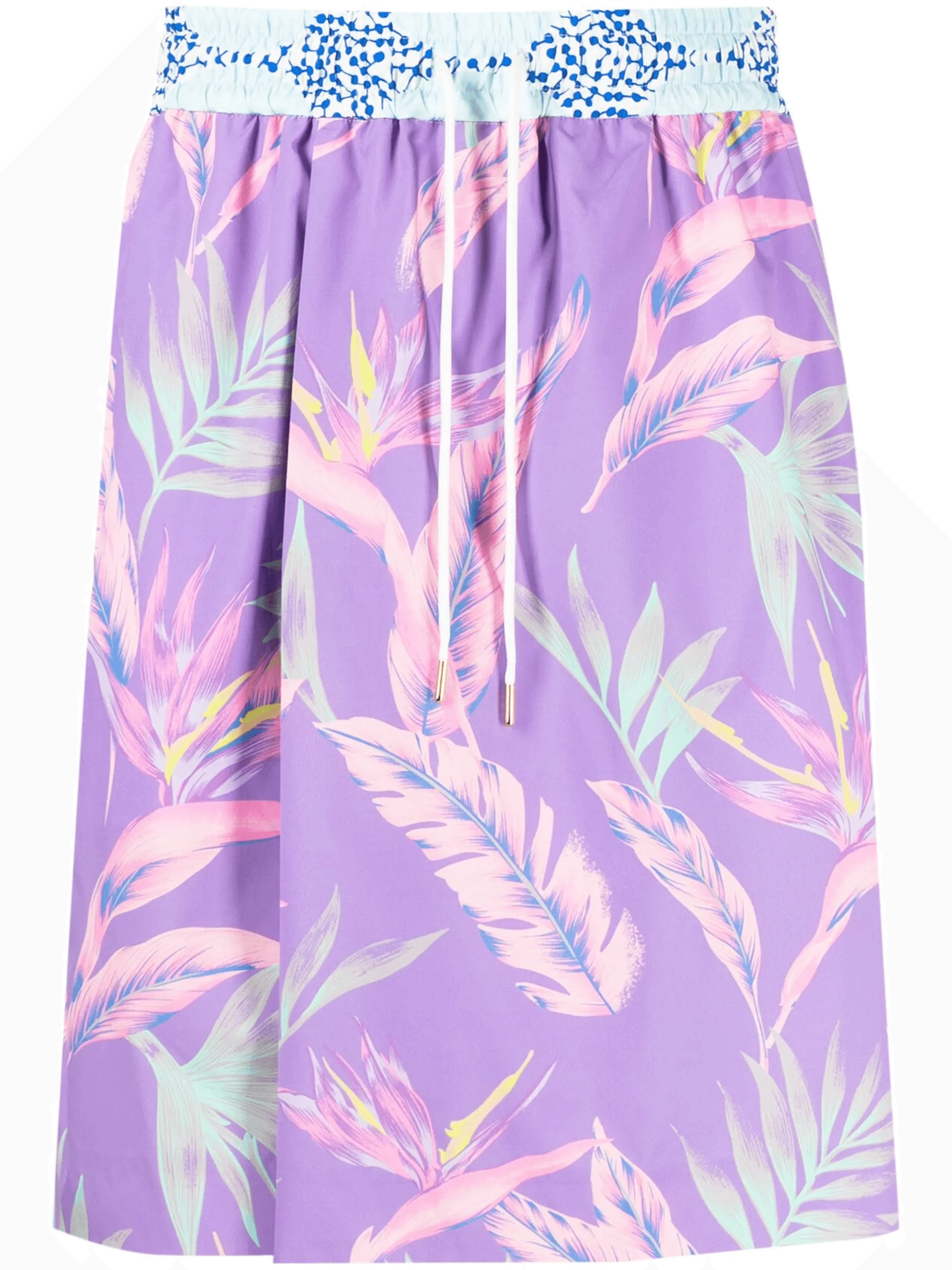 botanical-print drawstring shorts - Image 1