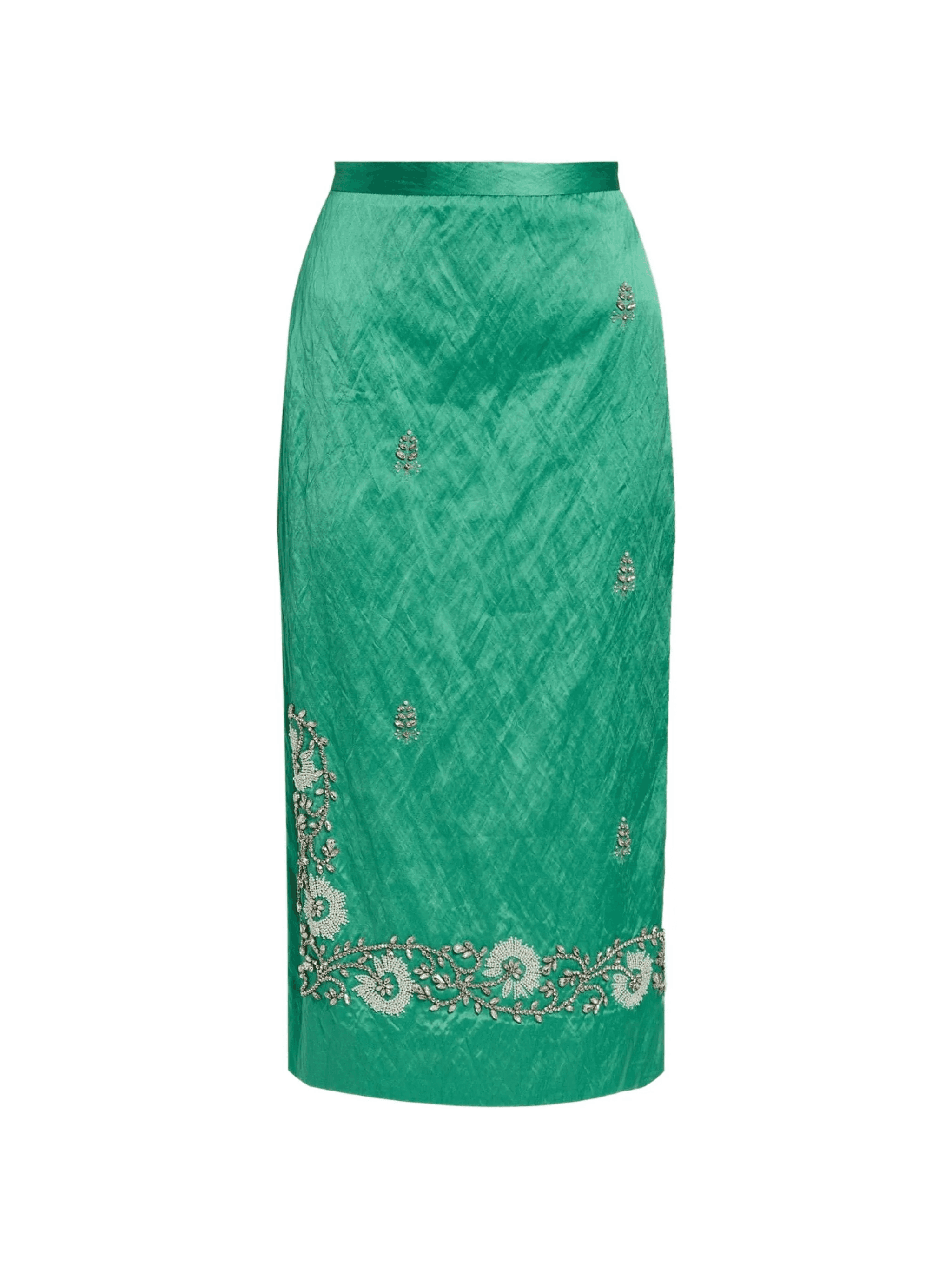 floral-embroidered midi skirt - Image 1