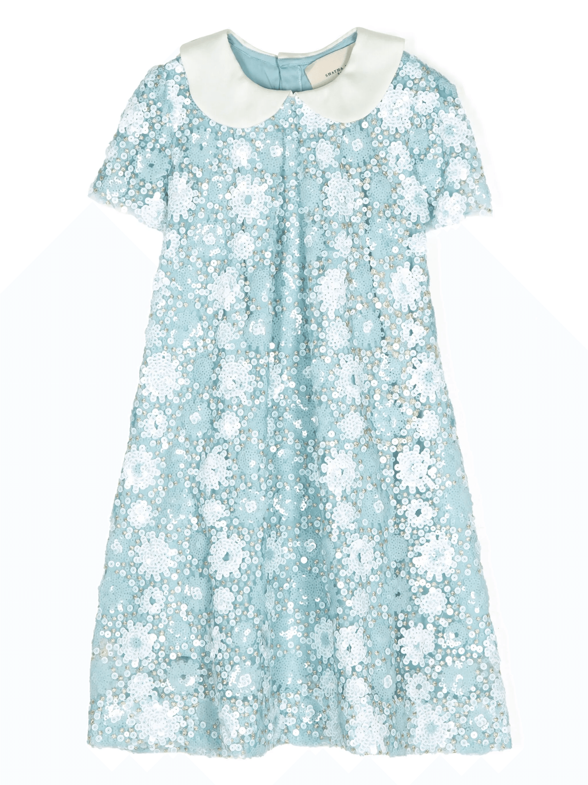 sequin-embellished peter pan collar dress - Image 1