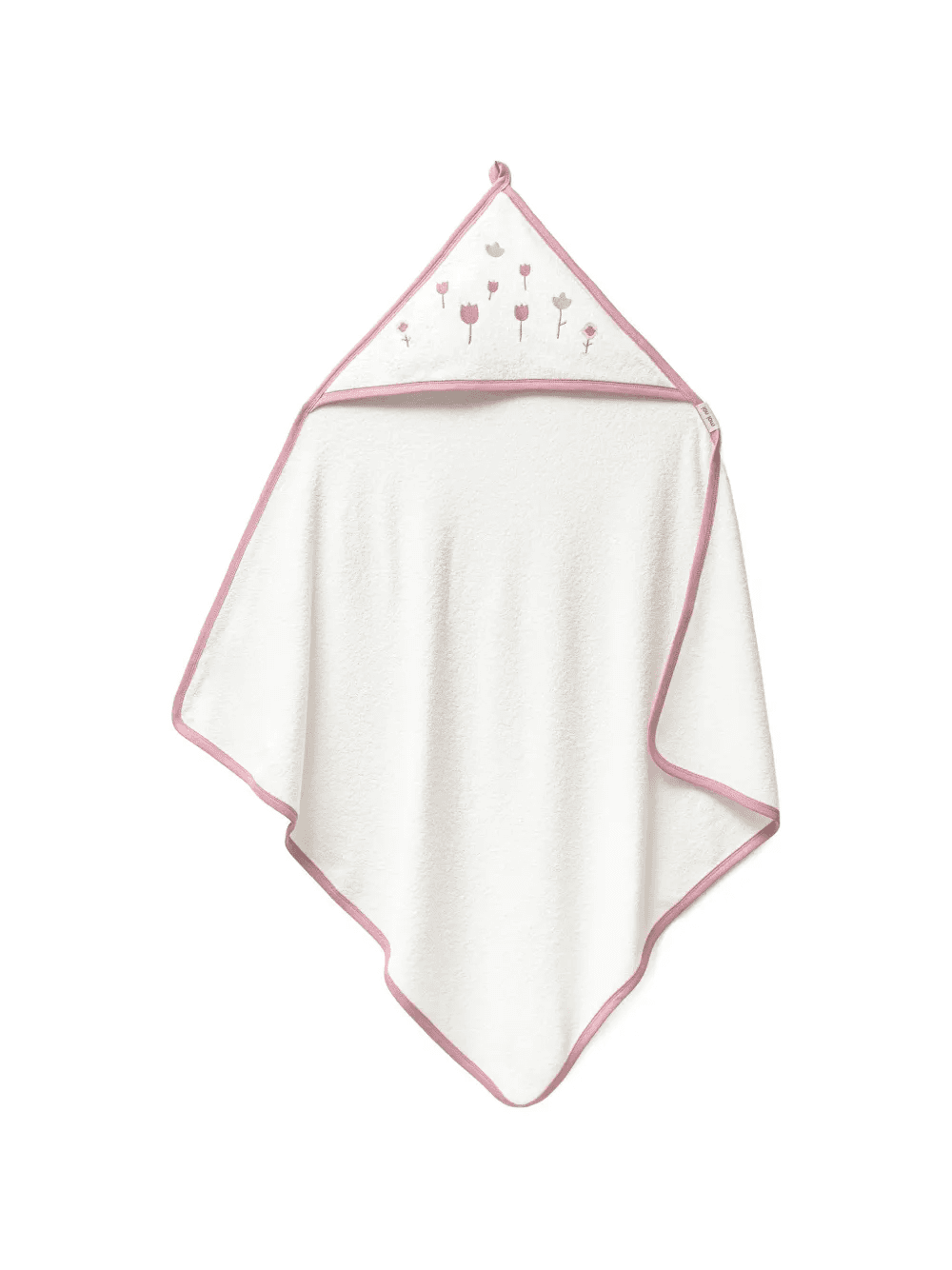flower-embroidered hooded towel - Image 1