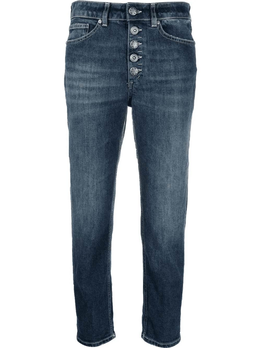 bleach-effect high-waisted jeans - Image 1