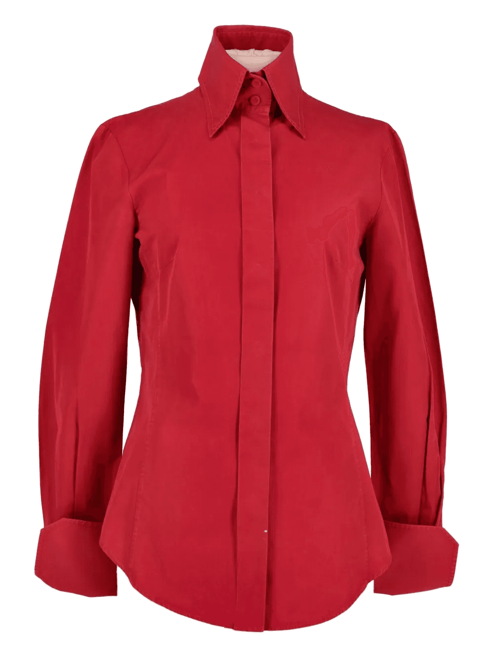 folded-cuffs cotton shirt - Image 1