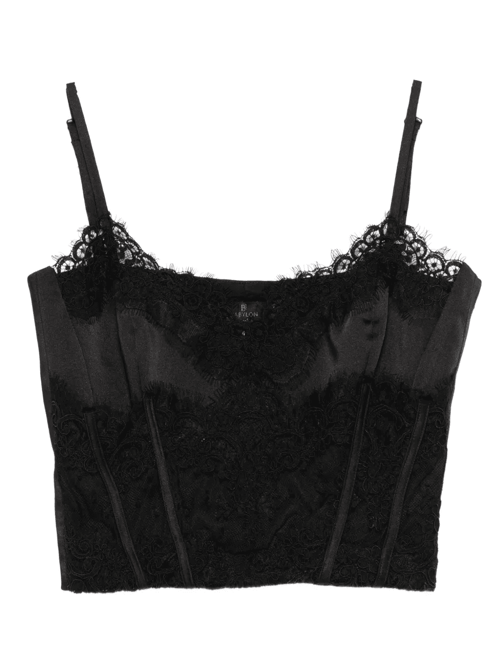 lace-trimmed cropped top - Image 1