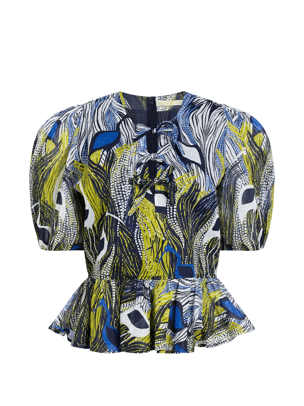 Estella puff-sleeve peplum blouse - Image 1