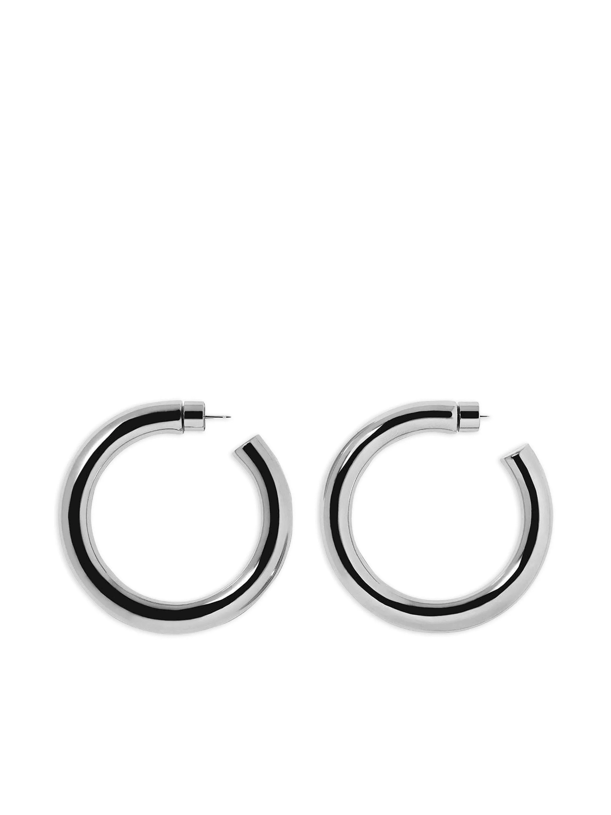 14K white gold jJamma hoop earrings - Image 1
