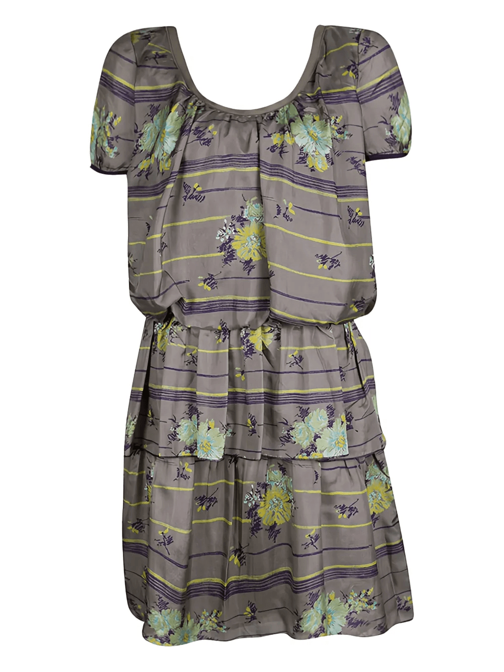 floral-print tiered dress - Image 1