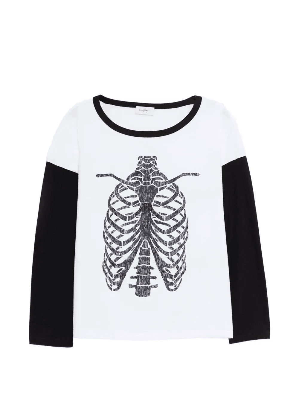 long-sleeved skeleton-print T-shirt - Image 1