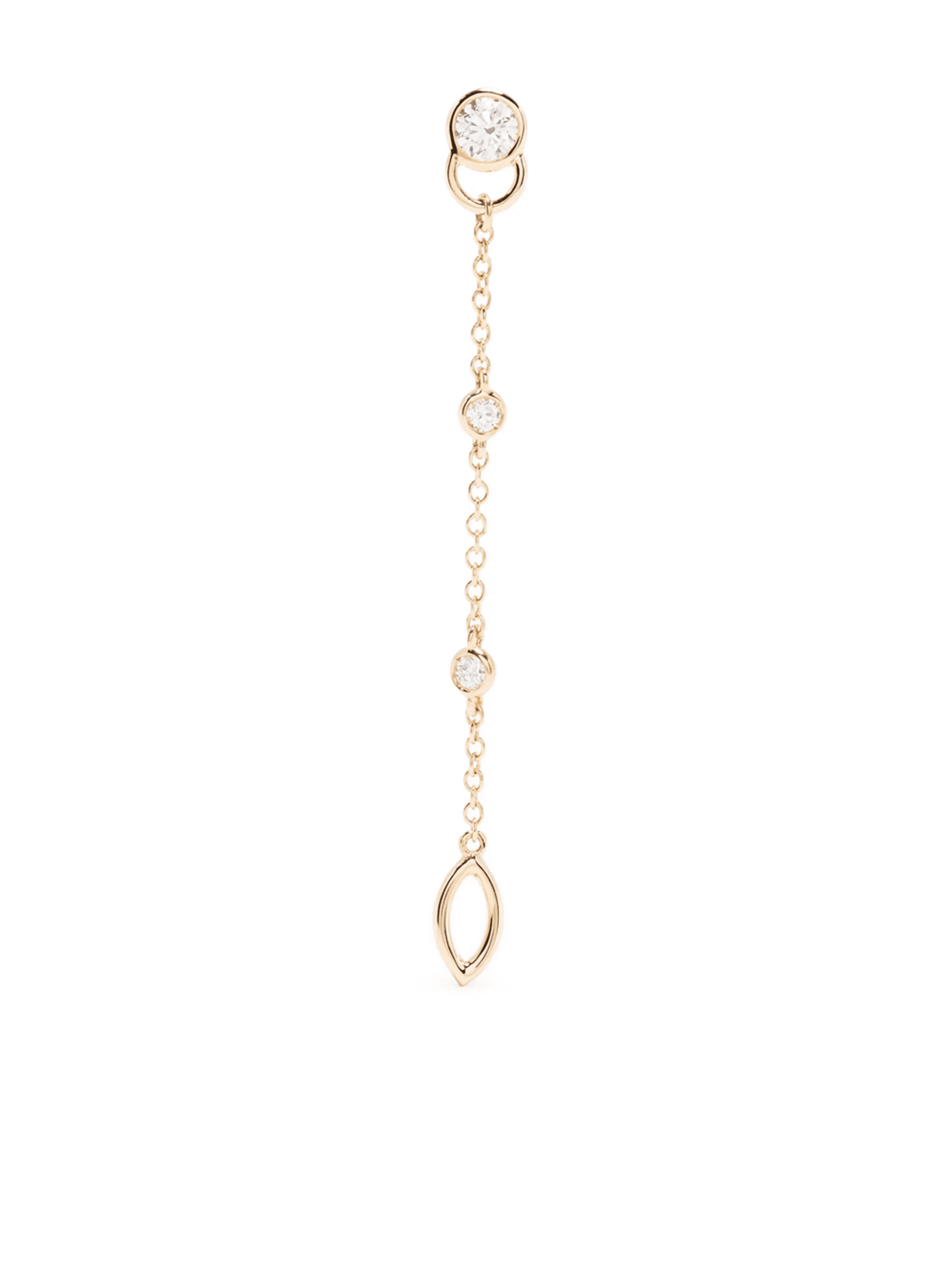 18kt recycled yellow gold CO laboratory-grown diamond mono hanging earring - Image 1