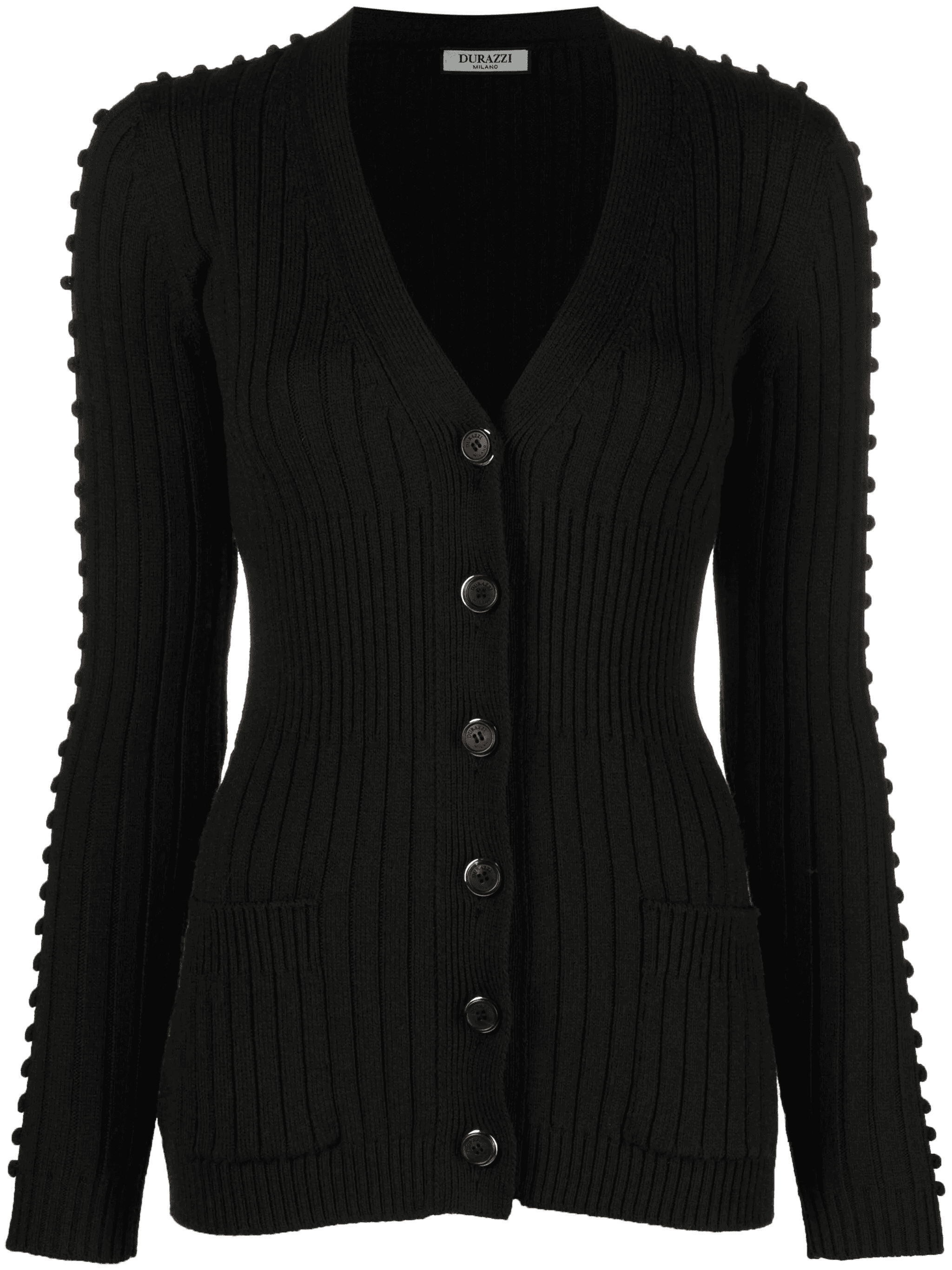 V-neck ribbed cardigan - Image 1