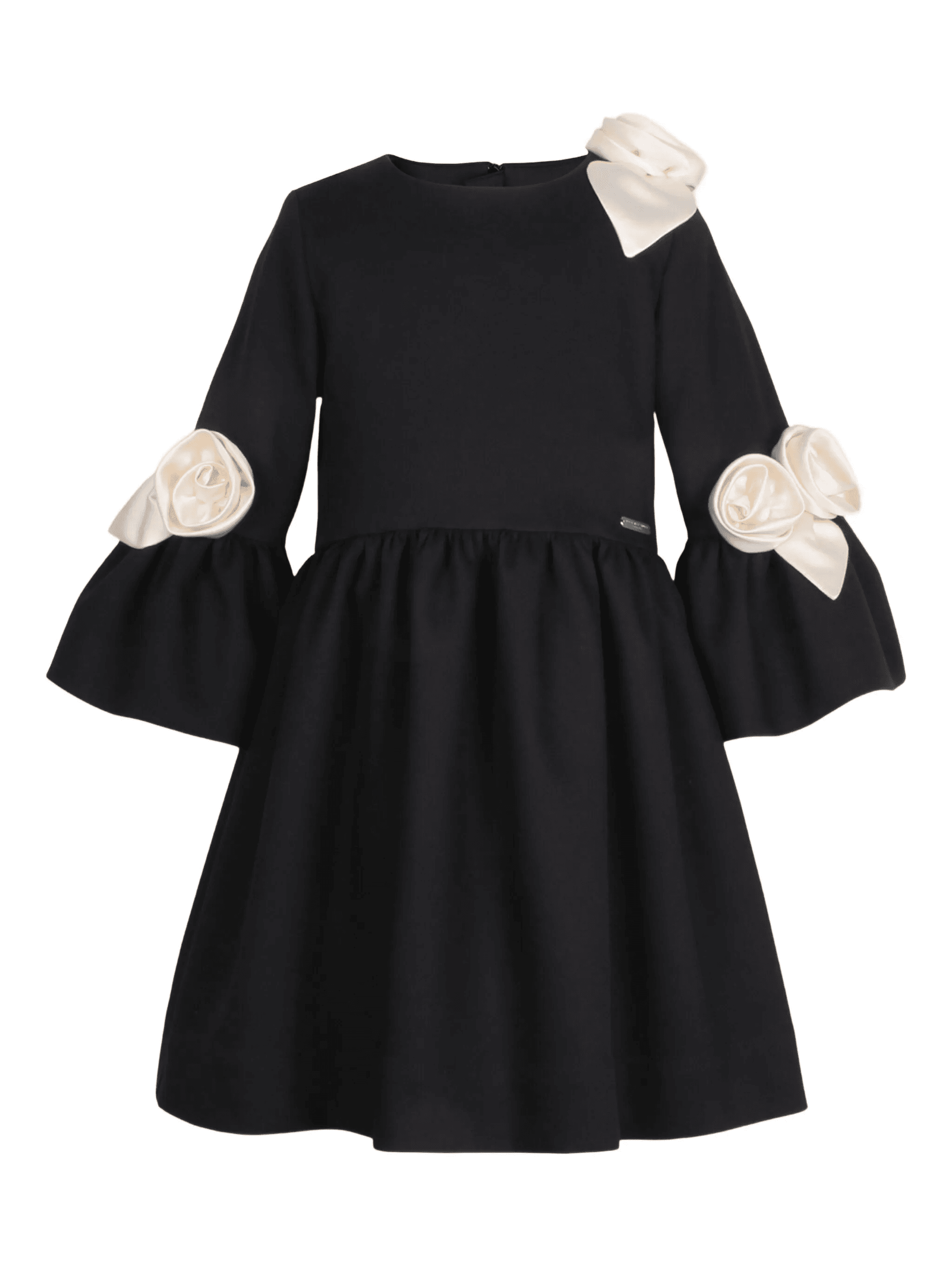 rose-embellished flared dress - Image 1