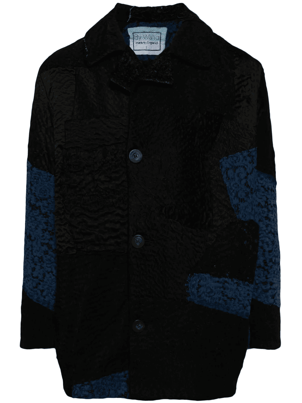 patchwork single-breasted coat - Image 1