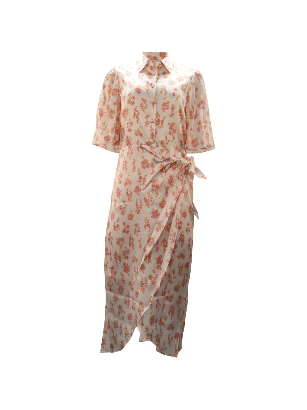 floral-print midi shirt dress - Image 1
