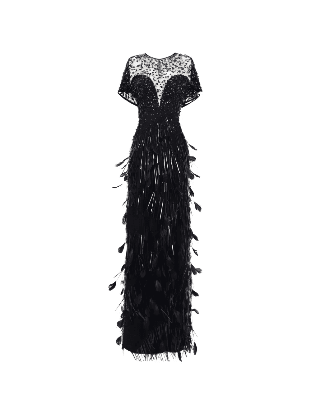 beaded feather corset dress - Image 1