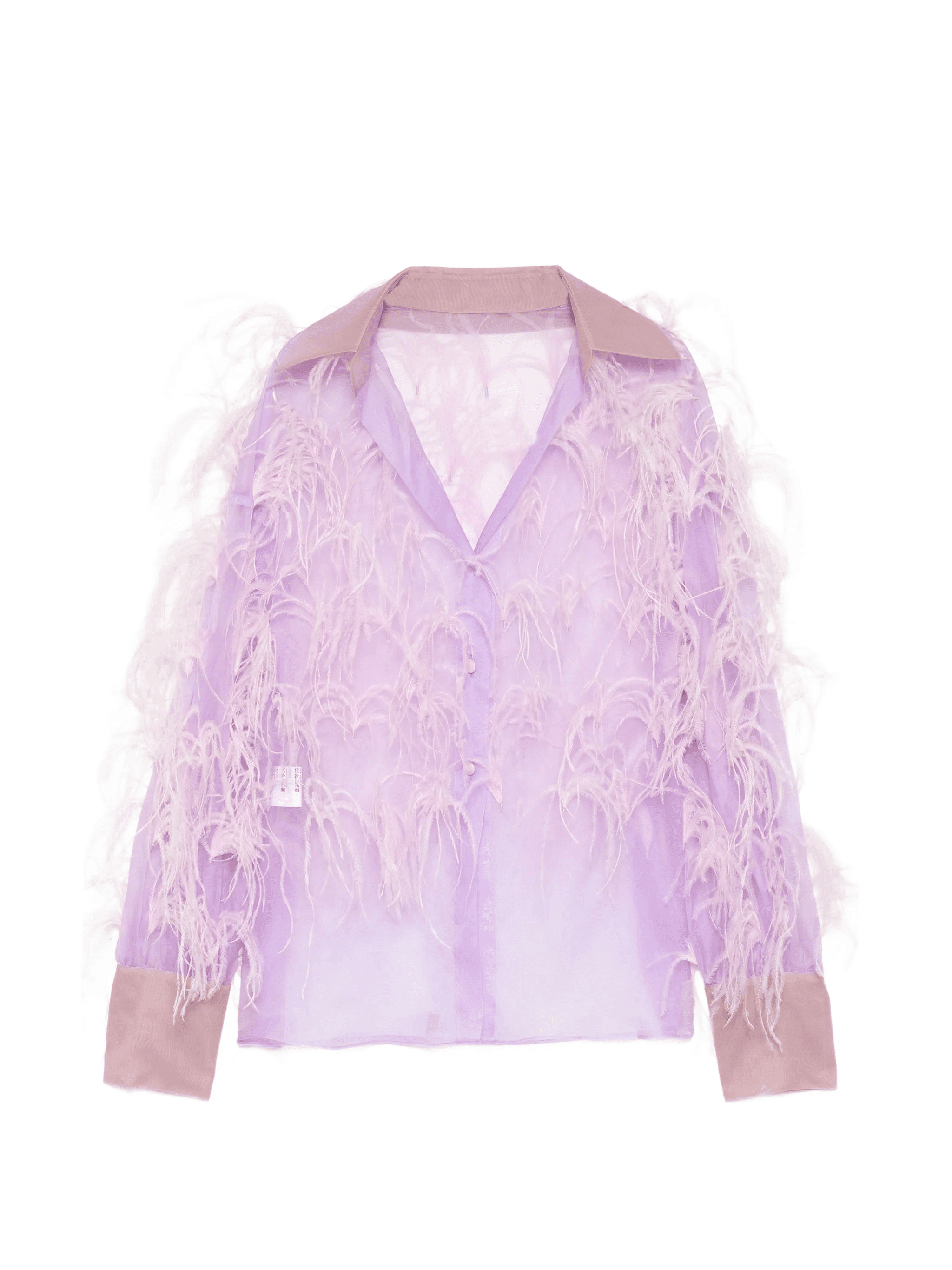 plume embellished long sleeves shirt - Image 1
