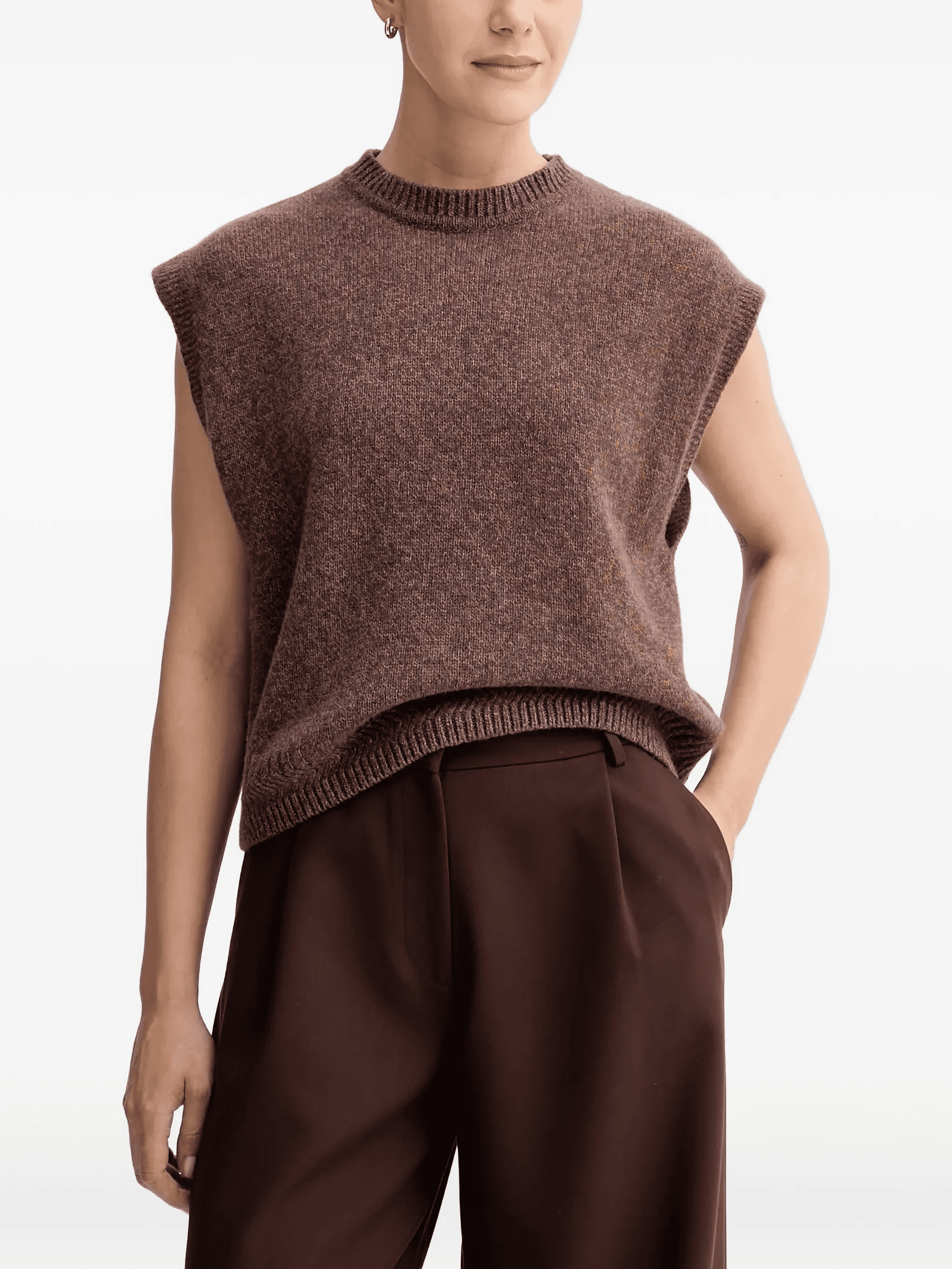 sleeveless knitted top - Image 1
